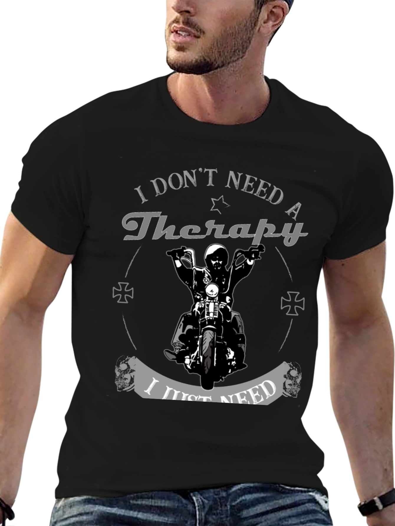 Therapy Motorcycle Graphic Tee - Biker Style Shirt