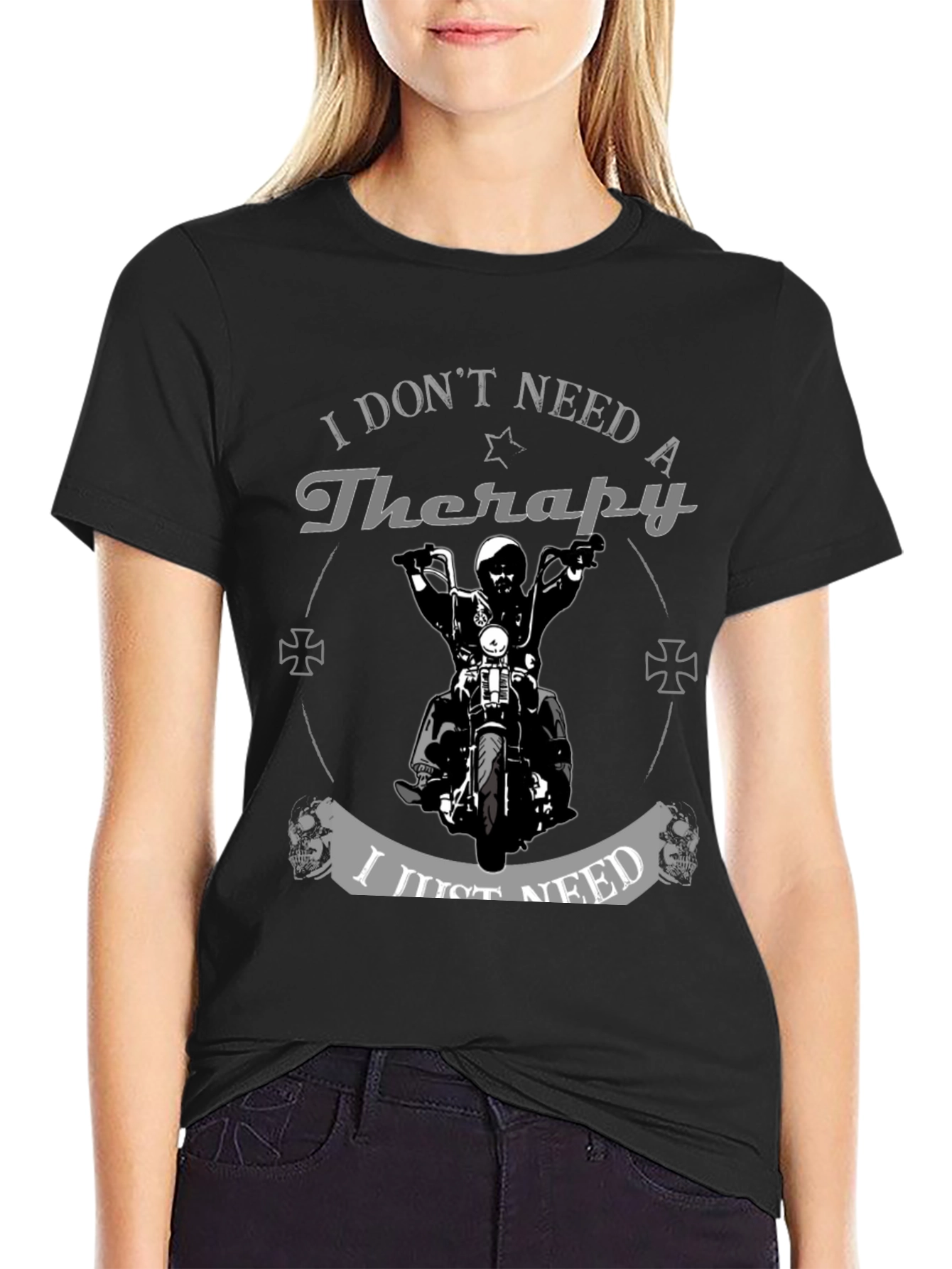 Therapy Motorcycle Graphic Tee - Biker Style Shirt