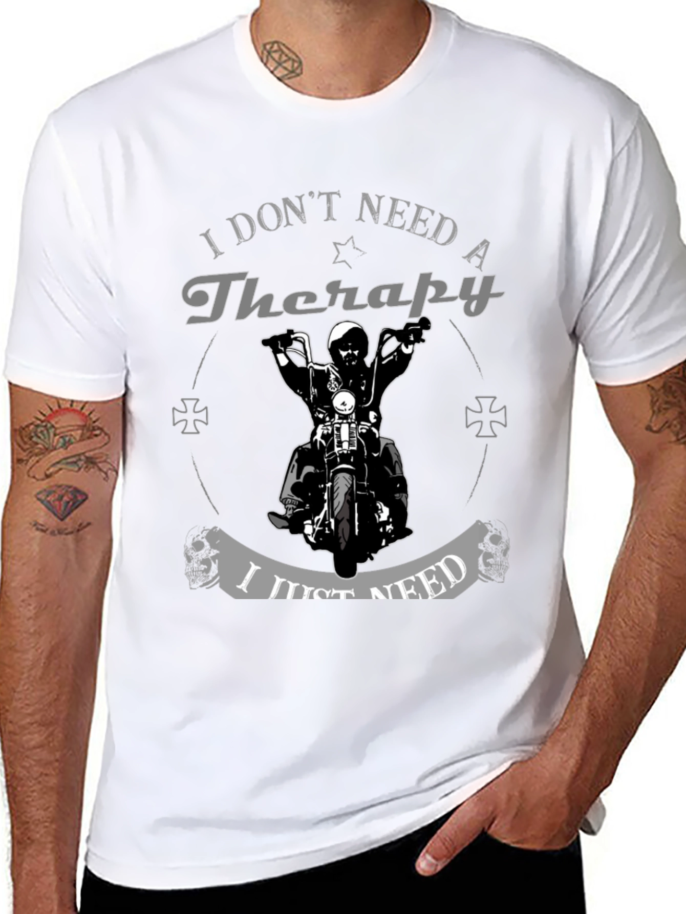 Therapy Motorcycle Graphic Tee - Biker Style Shirt