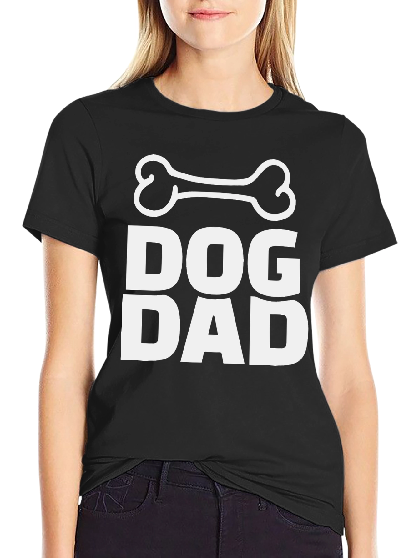 Dog Dad T-Shirt - Black Cotton Blend