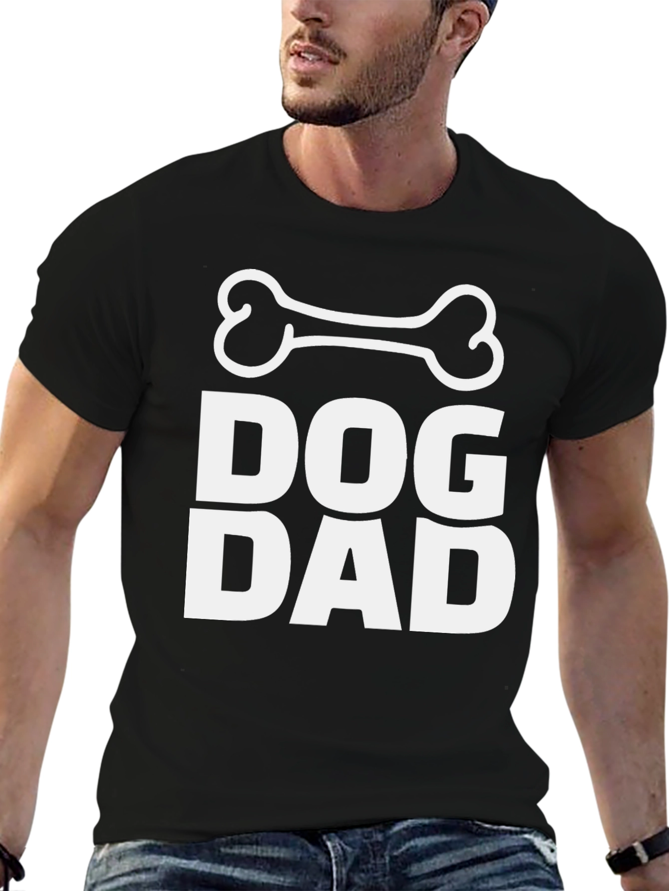 Dog Dad T-Shirt - Black Cotton Blend