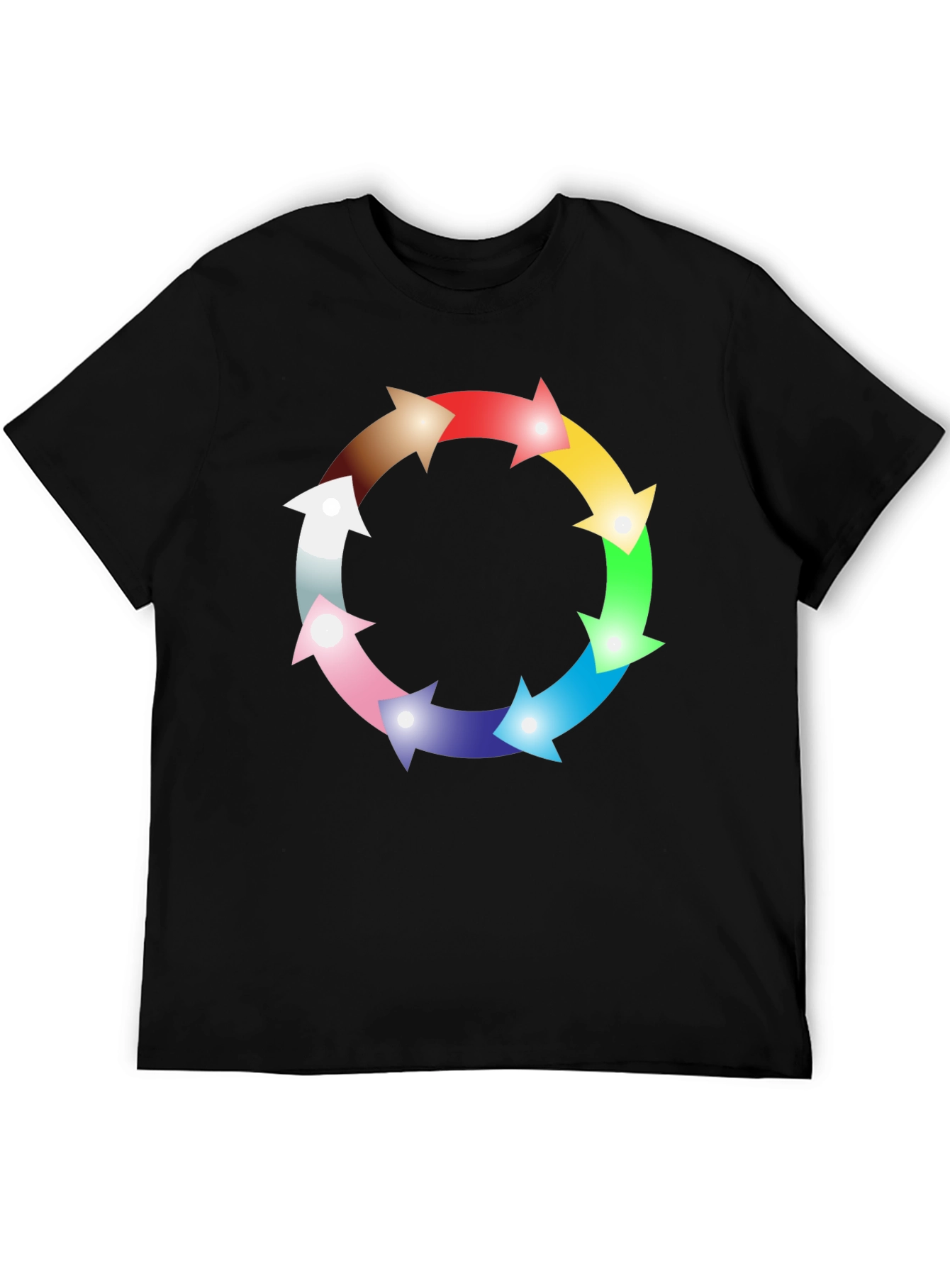 Rainbow Arrow Circle Graphic Black Tee