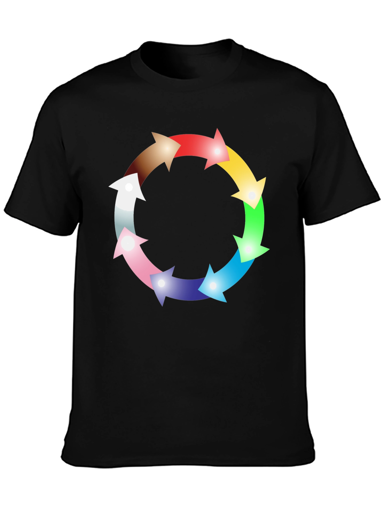 Rainbow Arrow Circle Graphic Black Tee