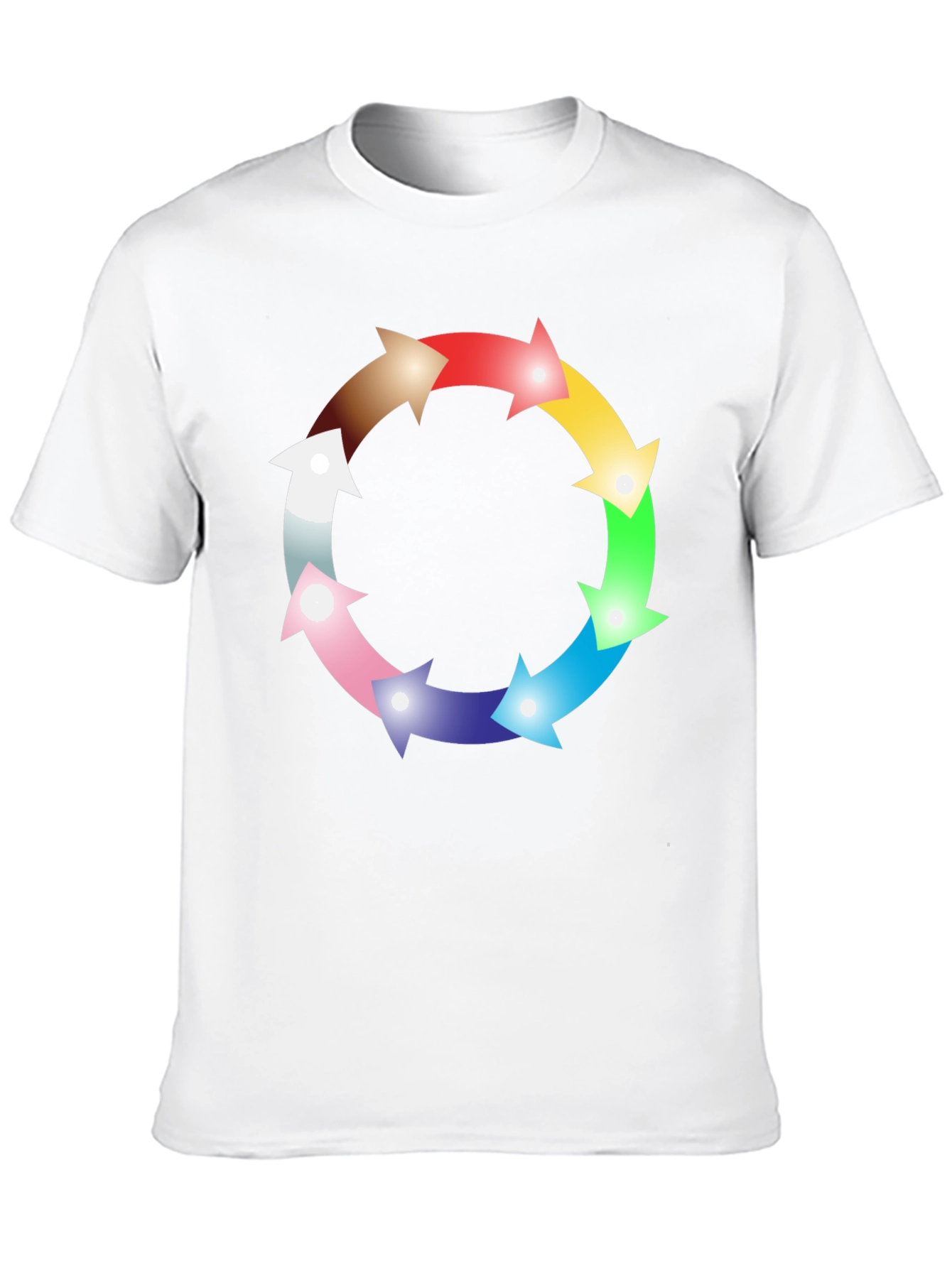 Rainbow Arrow Circle Graphic Black Tee
