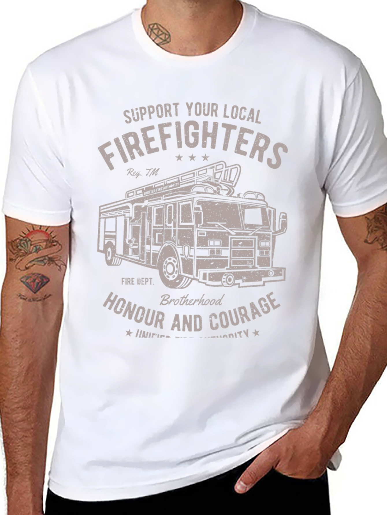 Firefighter Support T-Shirt - Honour and Courage