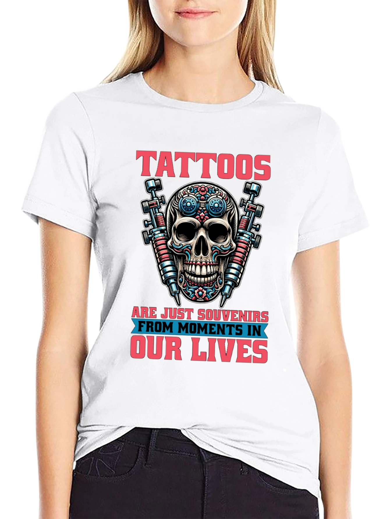 Tattoos Skull Graphic Black T-Shirt