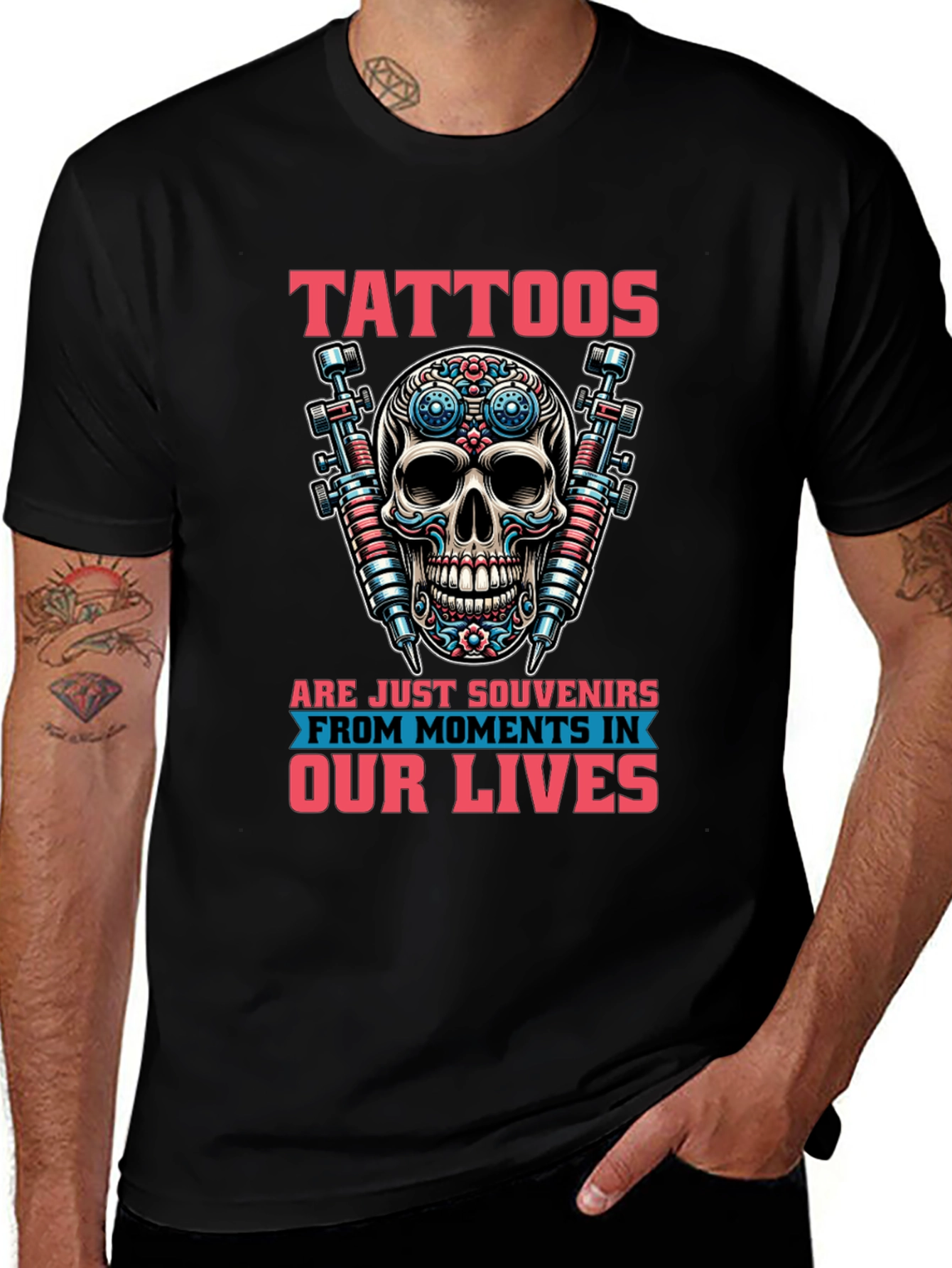 Tattoos Skull Graphic Black T-Shirt
