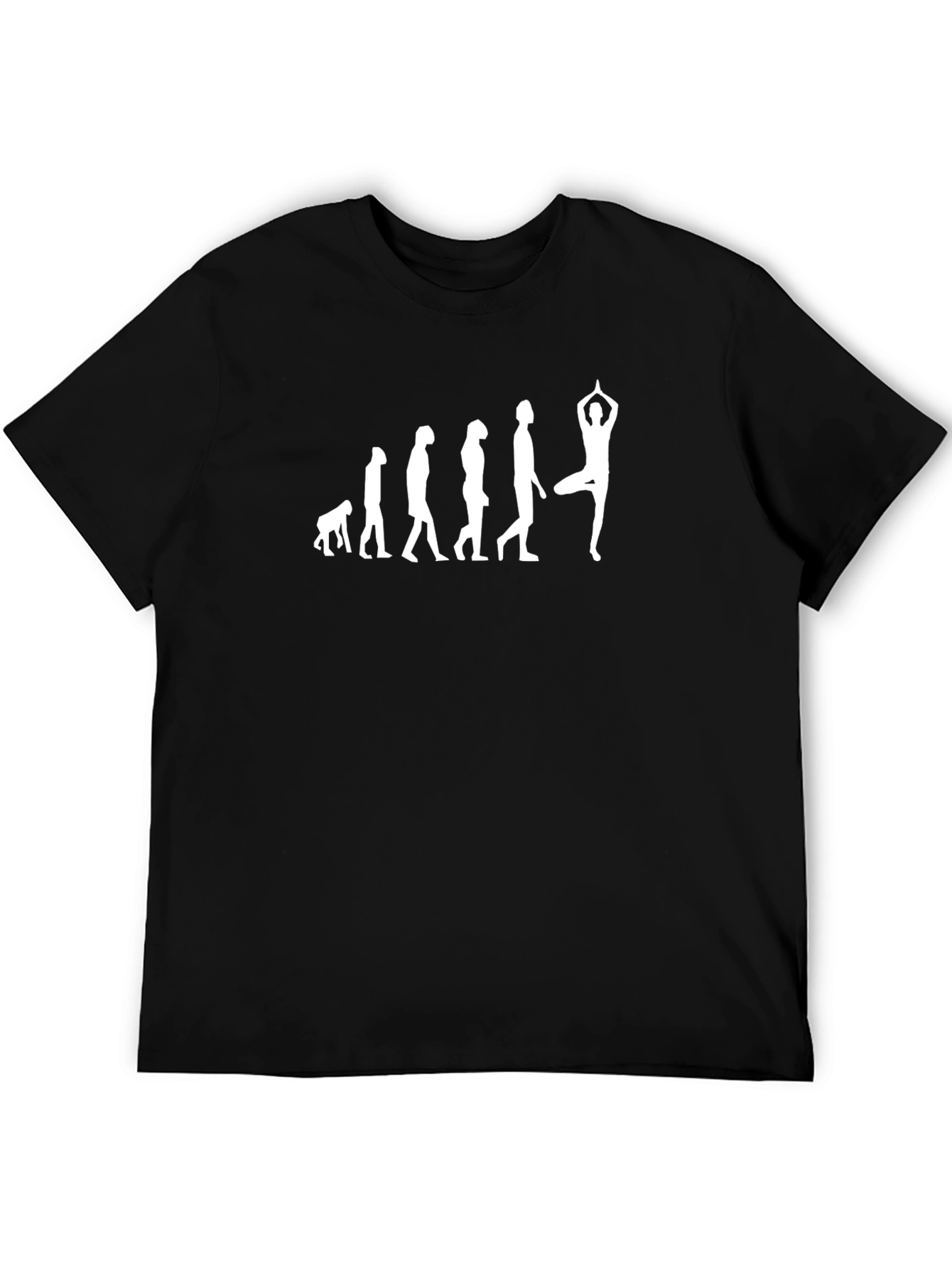Yoga Evolution Graphic Tee - Black Cotton