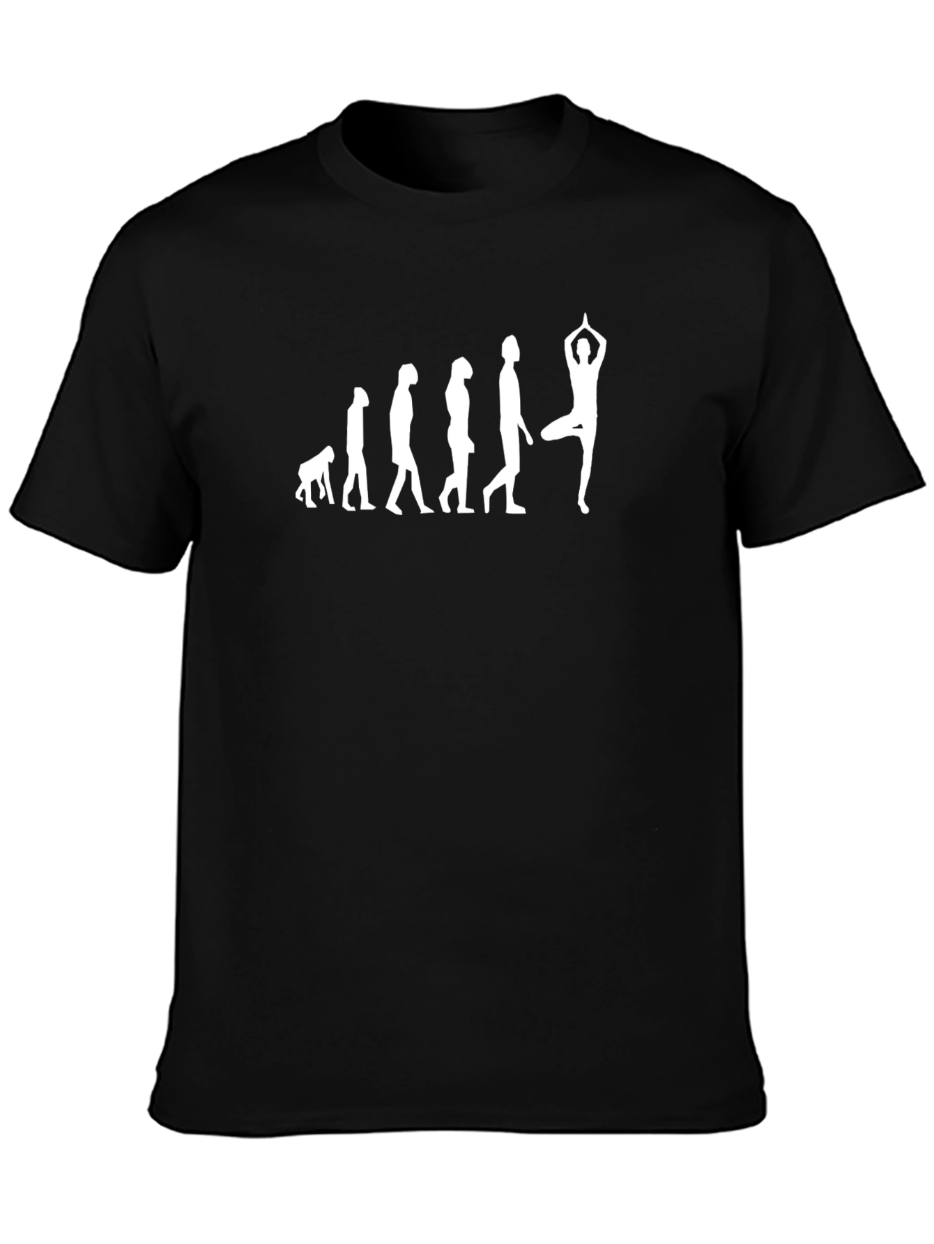 Yoga Evolution Graphic Tee - Black Cotton