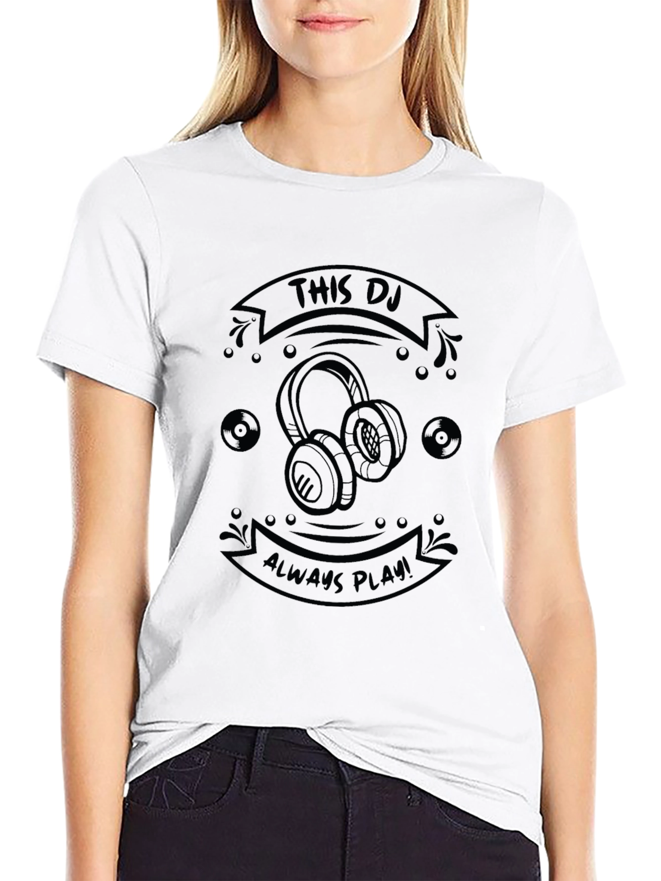 DJ Headphones Graphic Tee - Black
