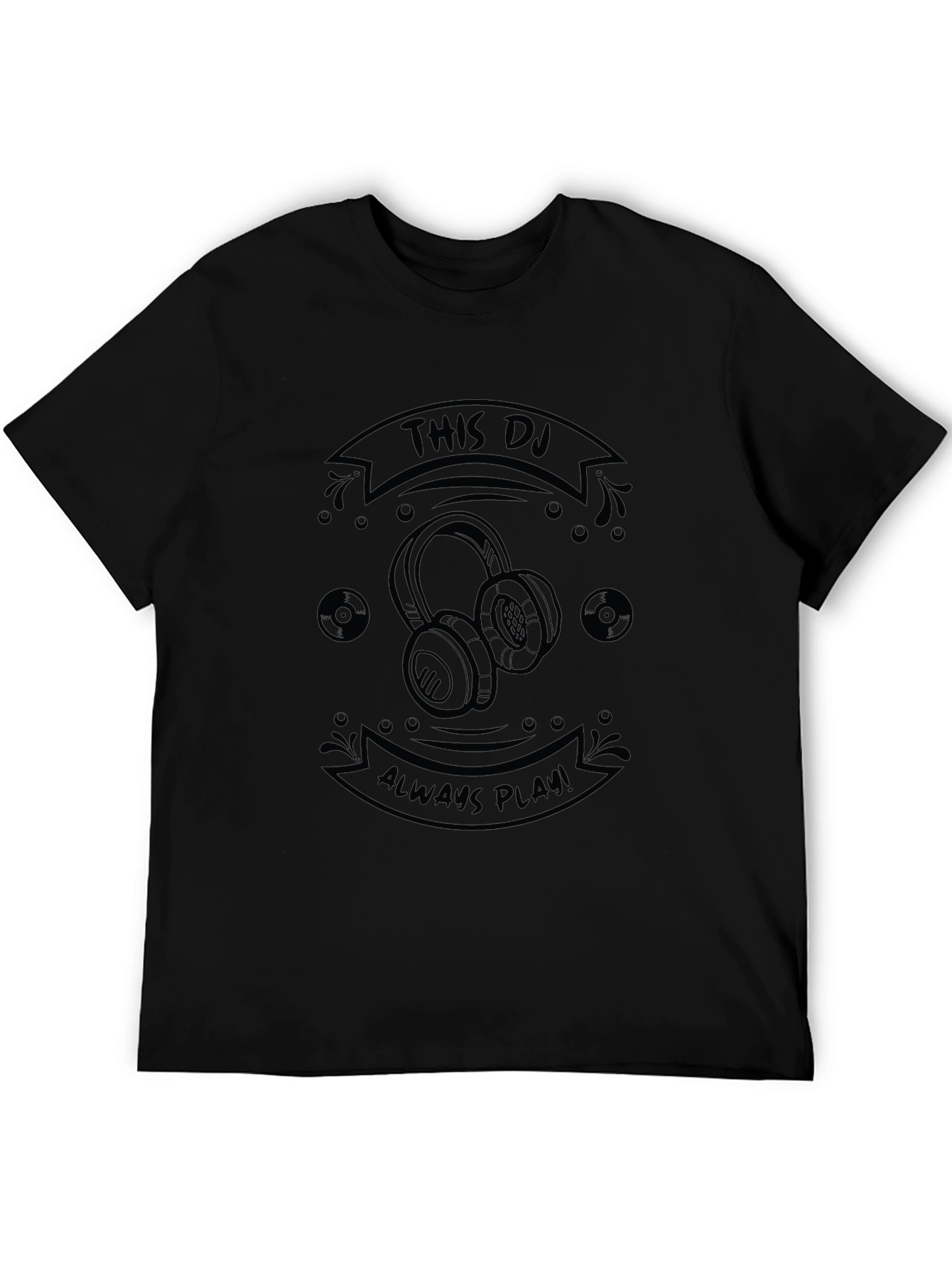 DJ Headphones Graphic Tee - Black
