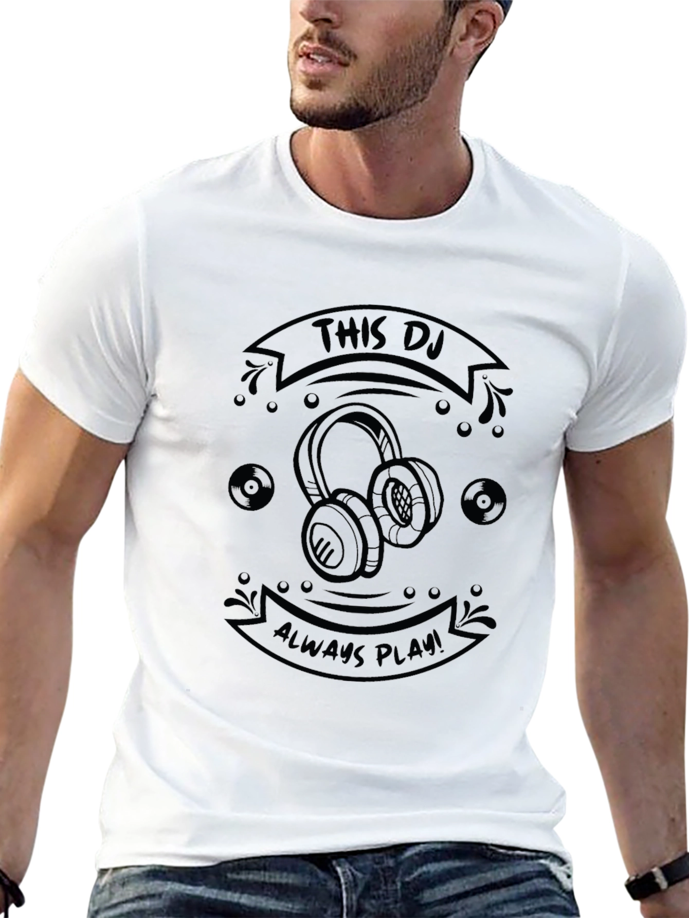 DJ Headphones Graphic Tee - Black