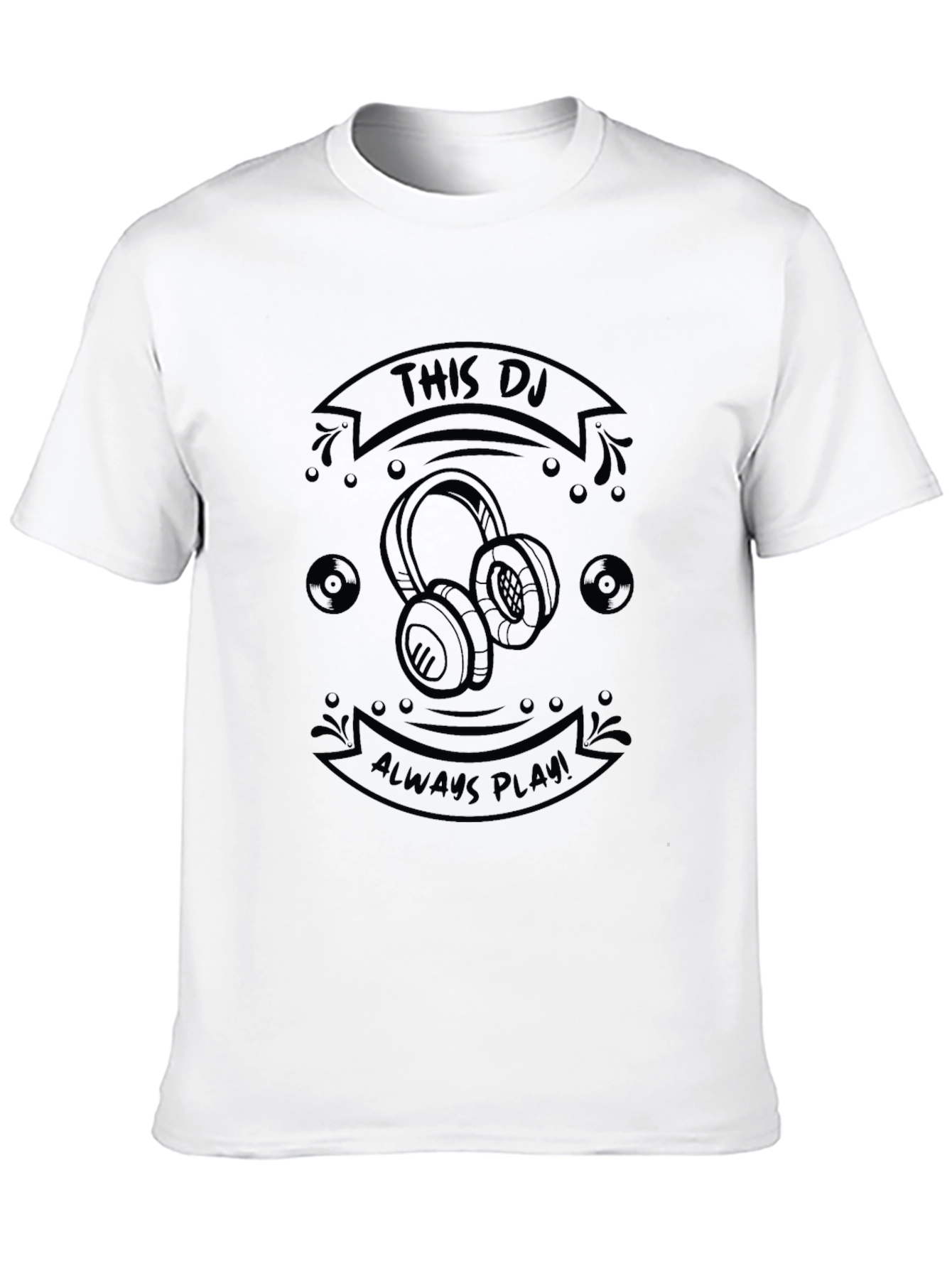 DJ Headphones Graphic Tee - Black
