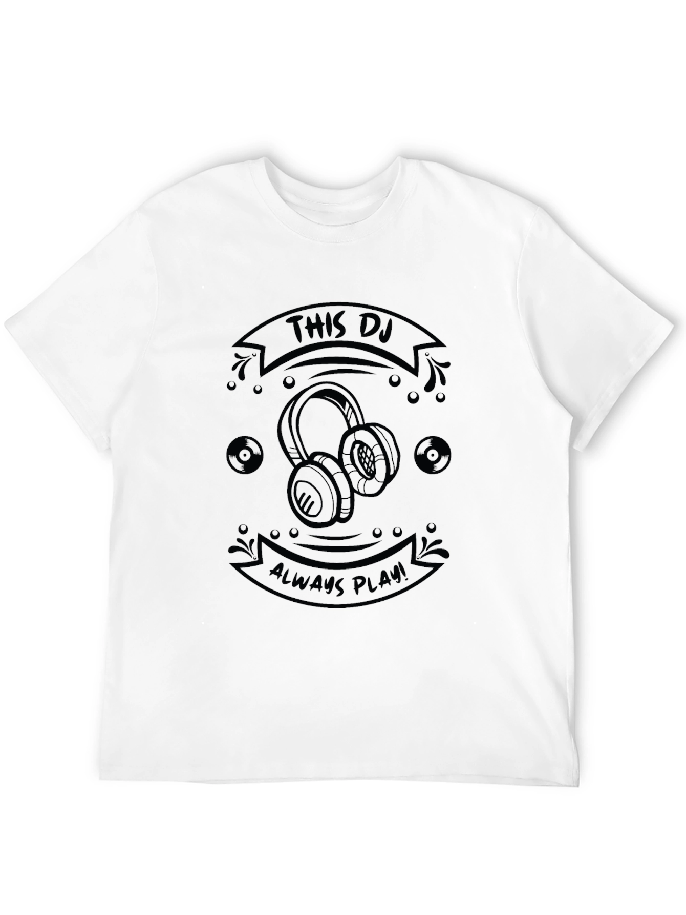 DJ Headphones Graphic Tee - Black