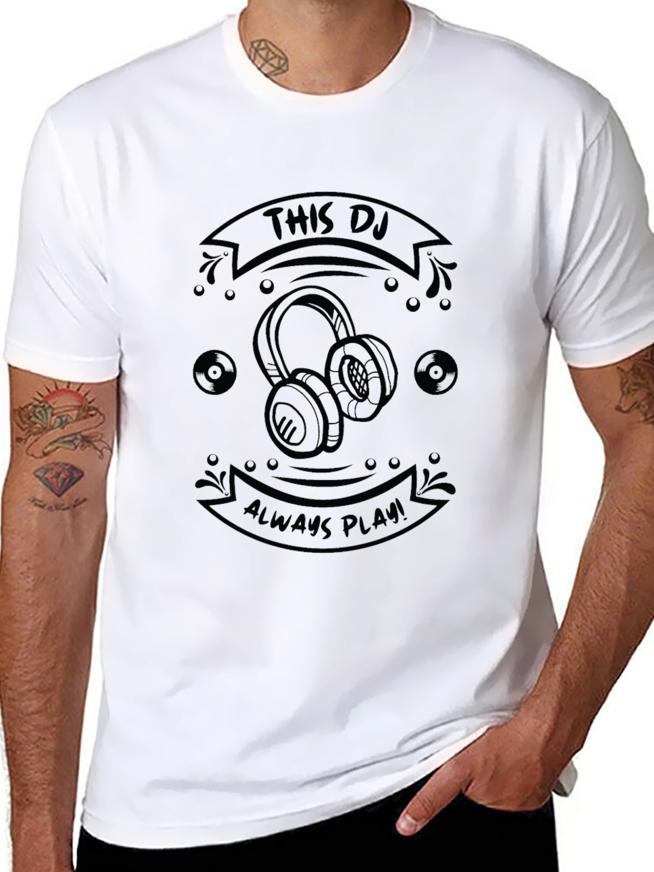 DJ Headphones Graphic Tee - Black