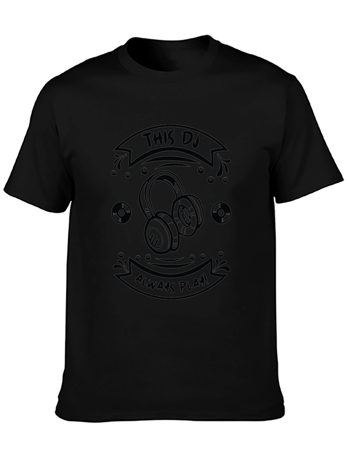 DJ Headphones Graphic Tee - Black