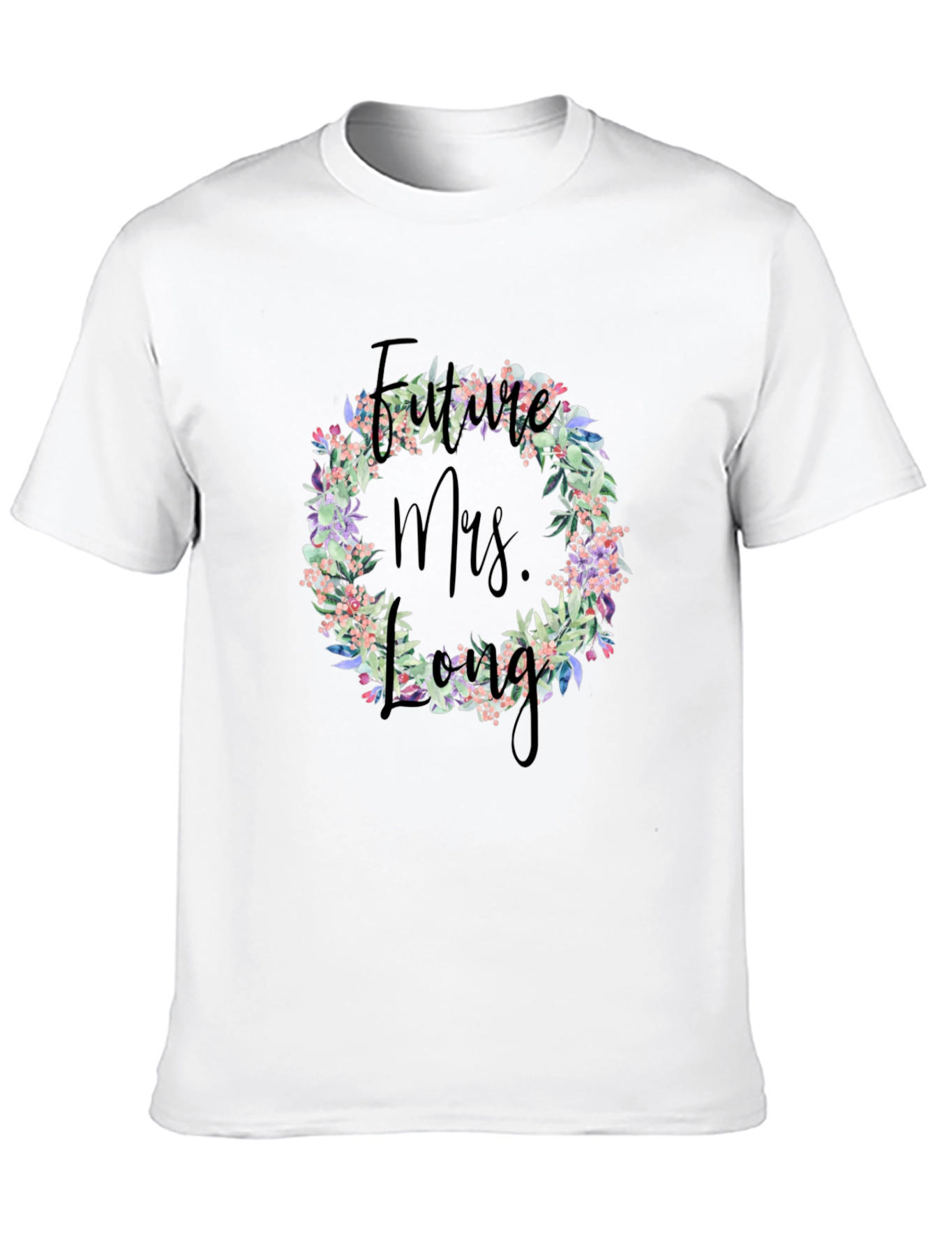Future Mrs. Long Floral Wreath T-Shirt