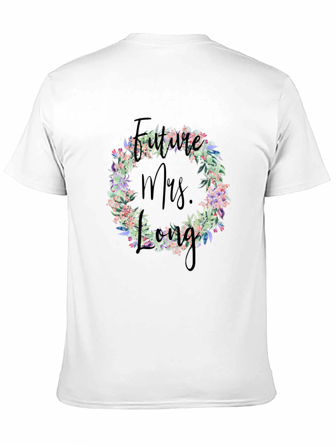 Future Mrs. Long Floral Wreath T-Shirt