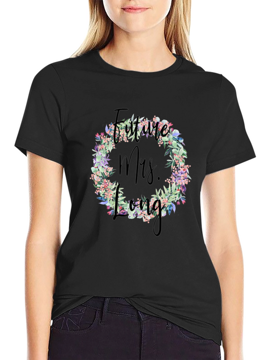 Future Mrs. Long Floral Wreath T-Shirt