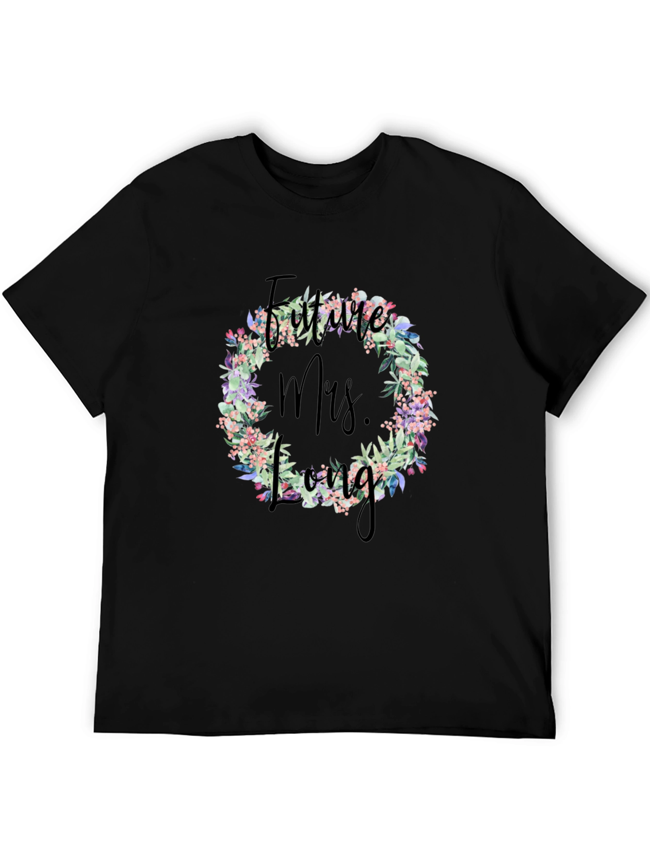 Future Mrs. Long Floral Wreath T-Shirt