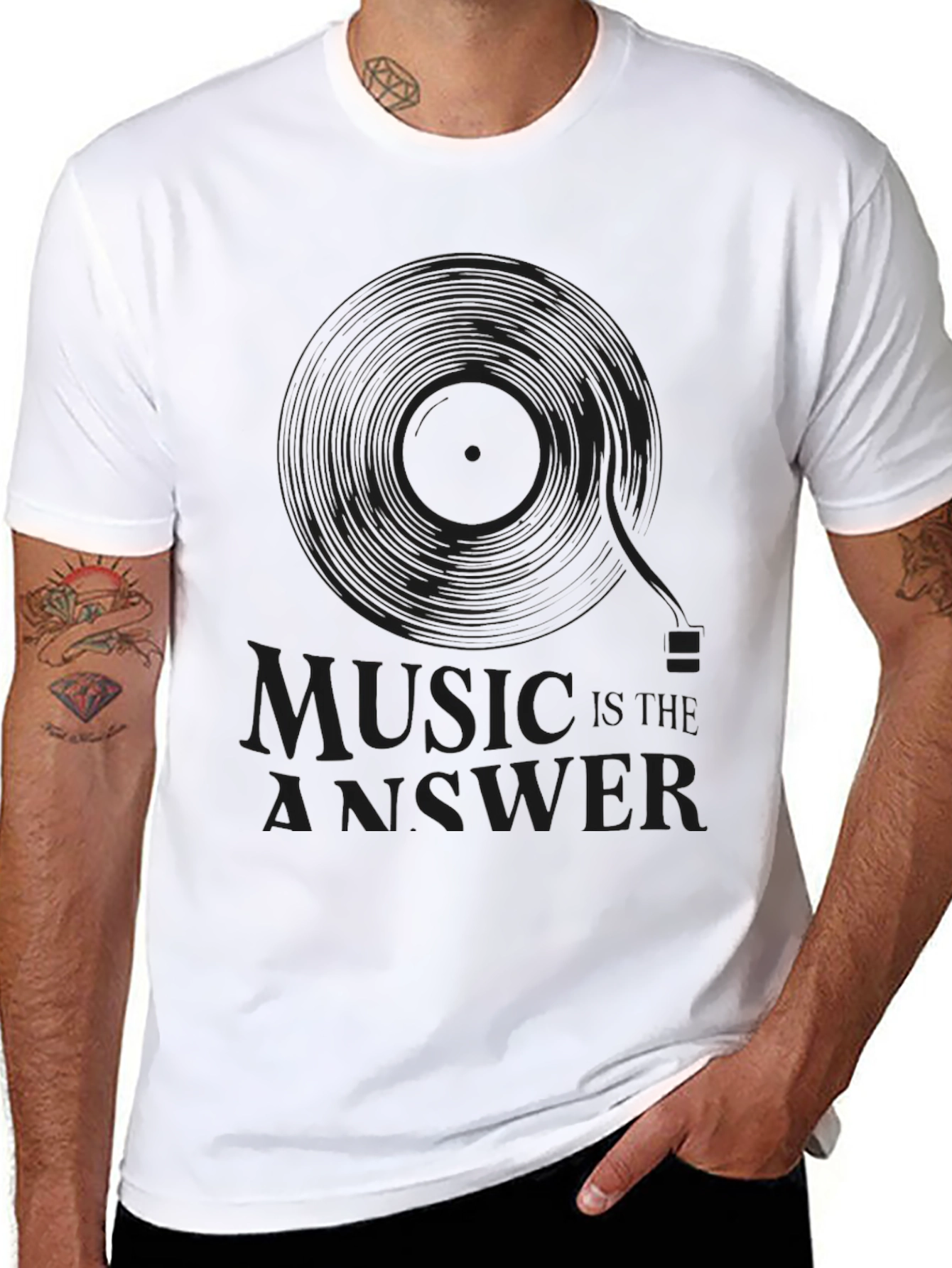Music Is The Answer Black T-Shirt
