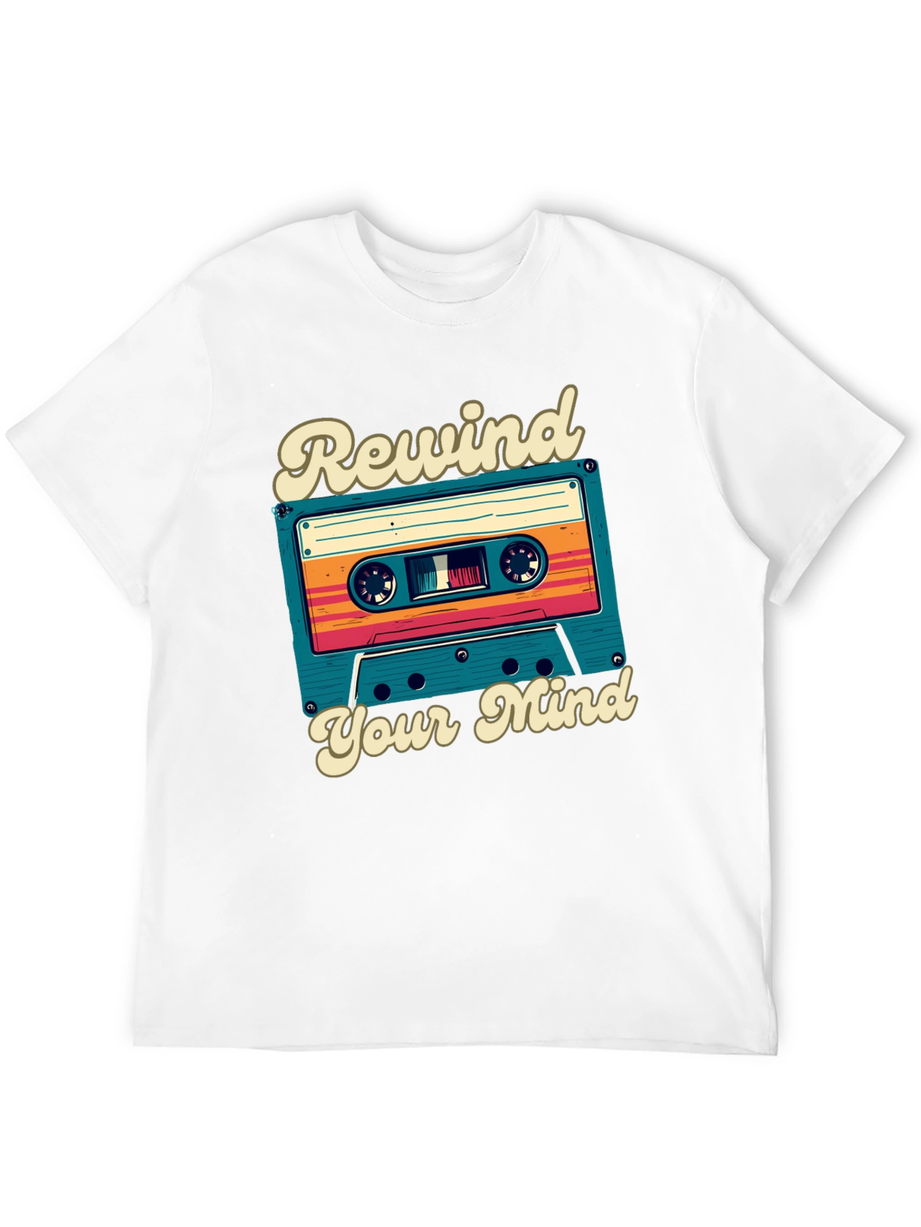 Retro Cassette Tape Rewind Your Mind Graphic Tee