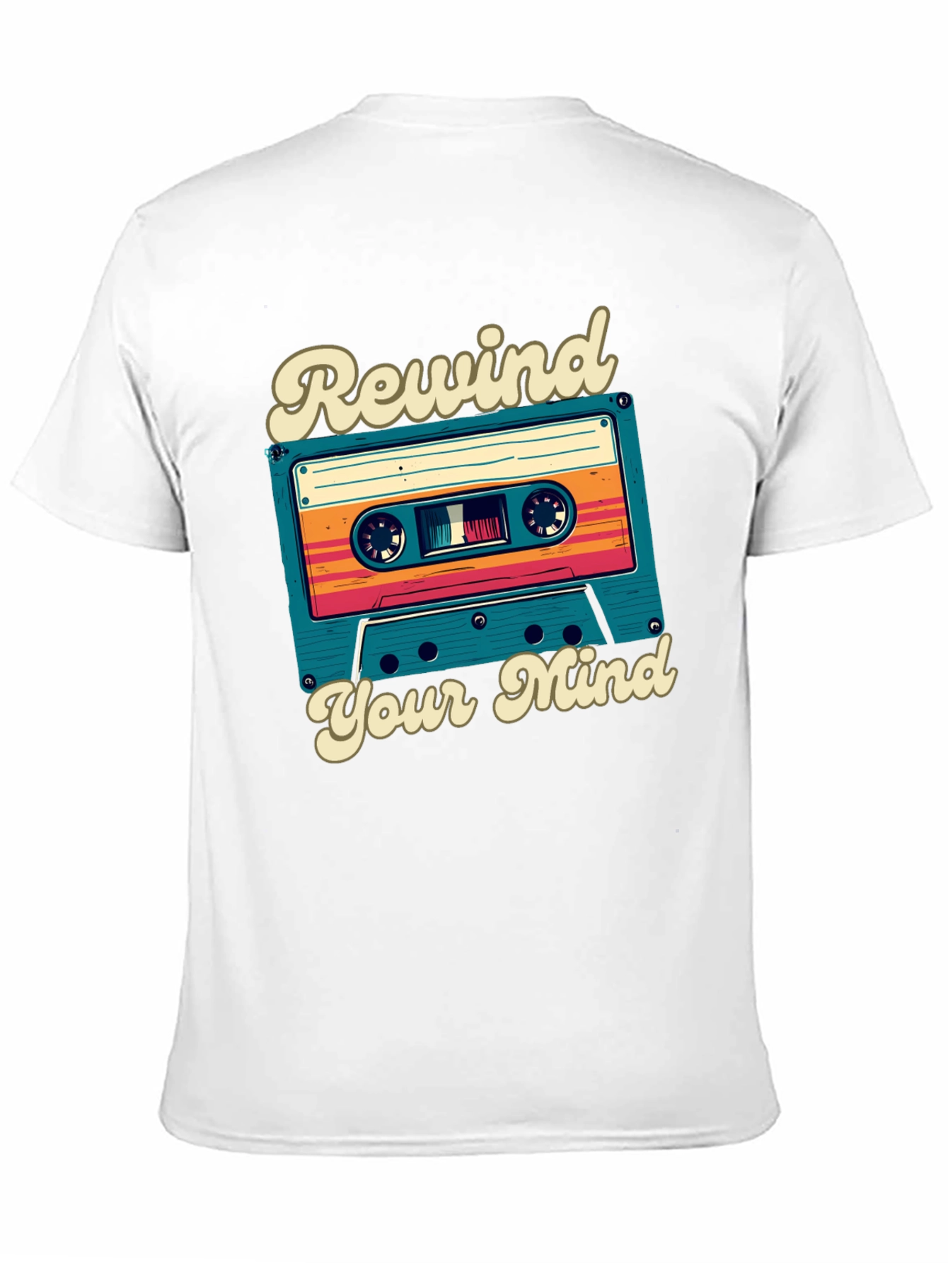 Retro Cassette Tape Rewind Your Mind Graphic Tee