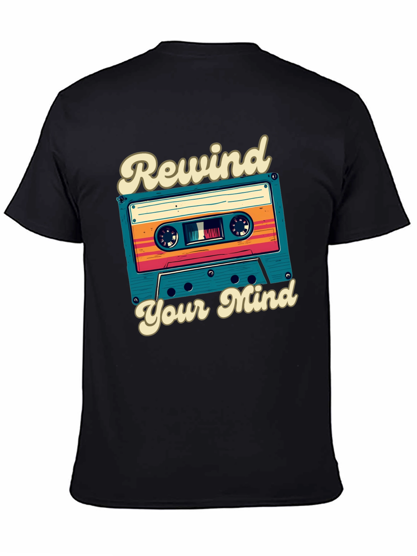 Retro Cassette Tape Rewind Your Mind Graphic Tee