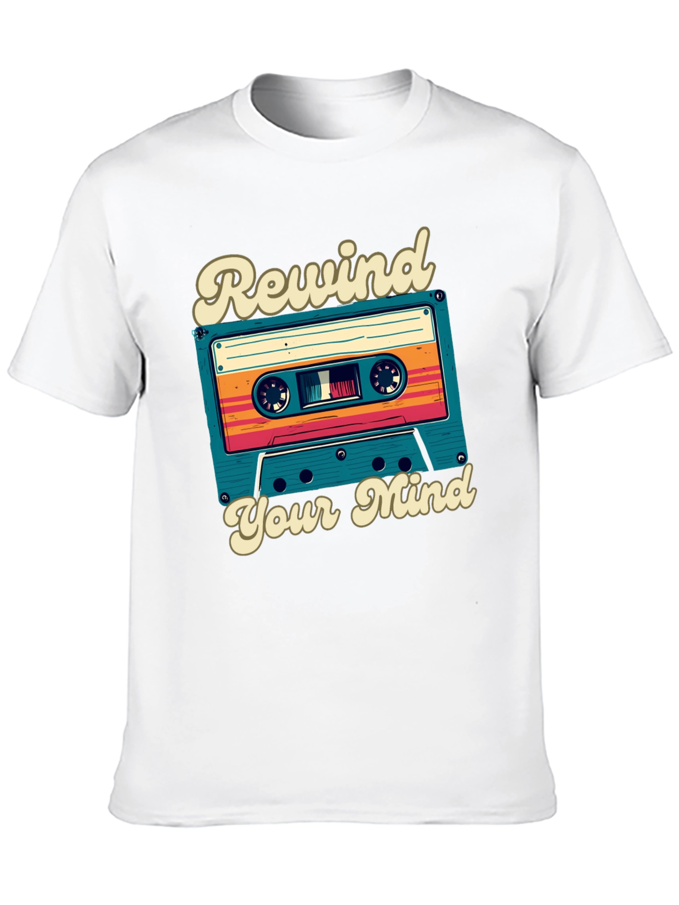 Retro Cassette Tape Rewind Your Mind Graphic Tee