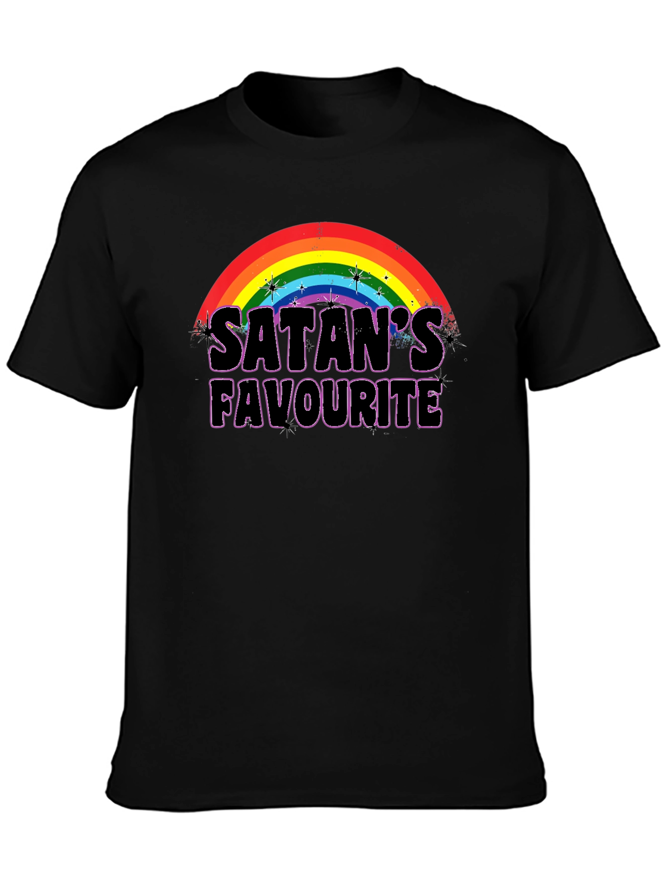 Satans Favorite Rainbow Graphic T-Shirt