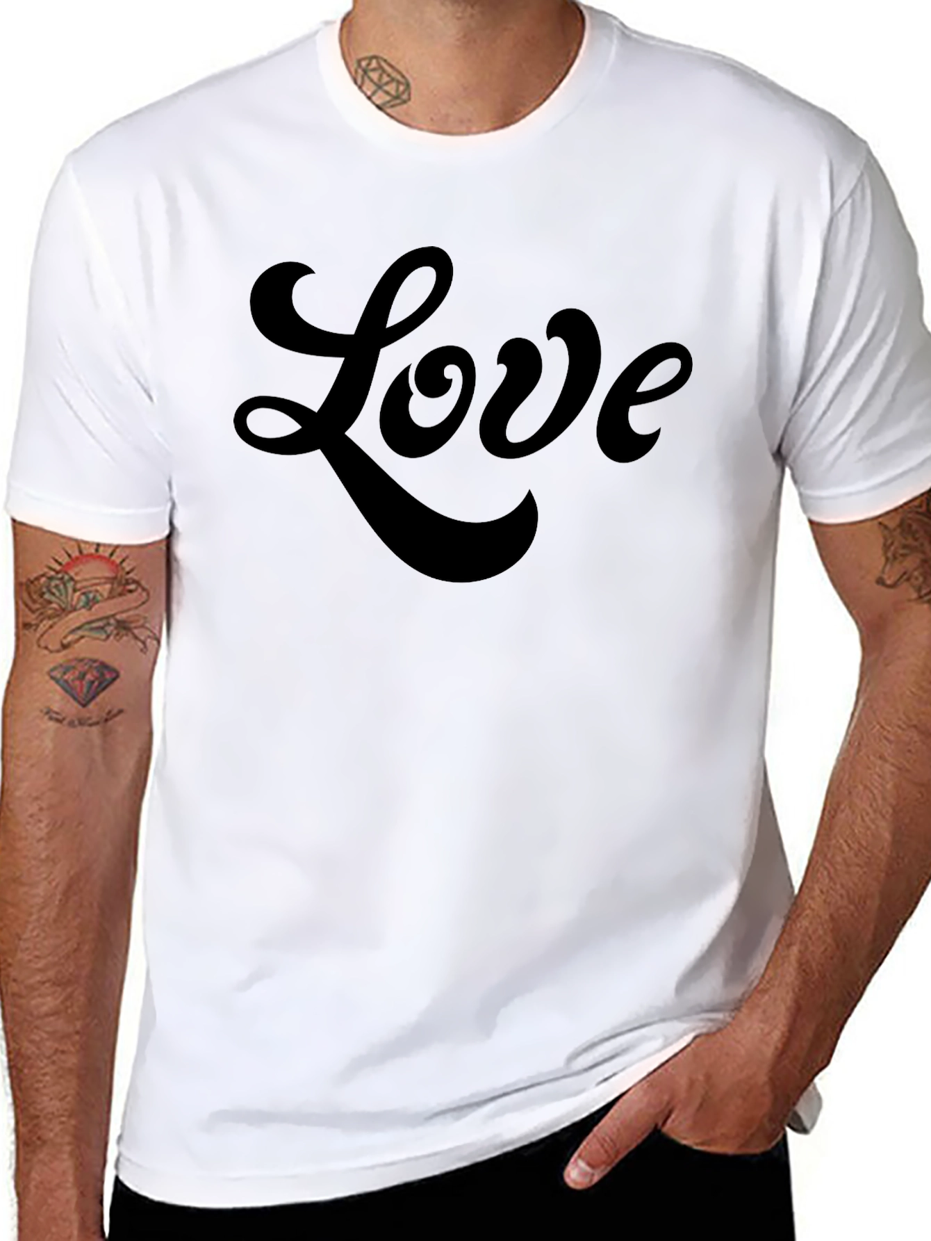 Love Script Black Tee Shirt - Stylish Casual Wear