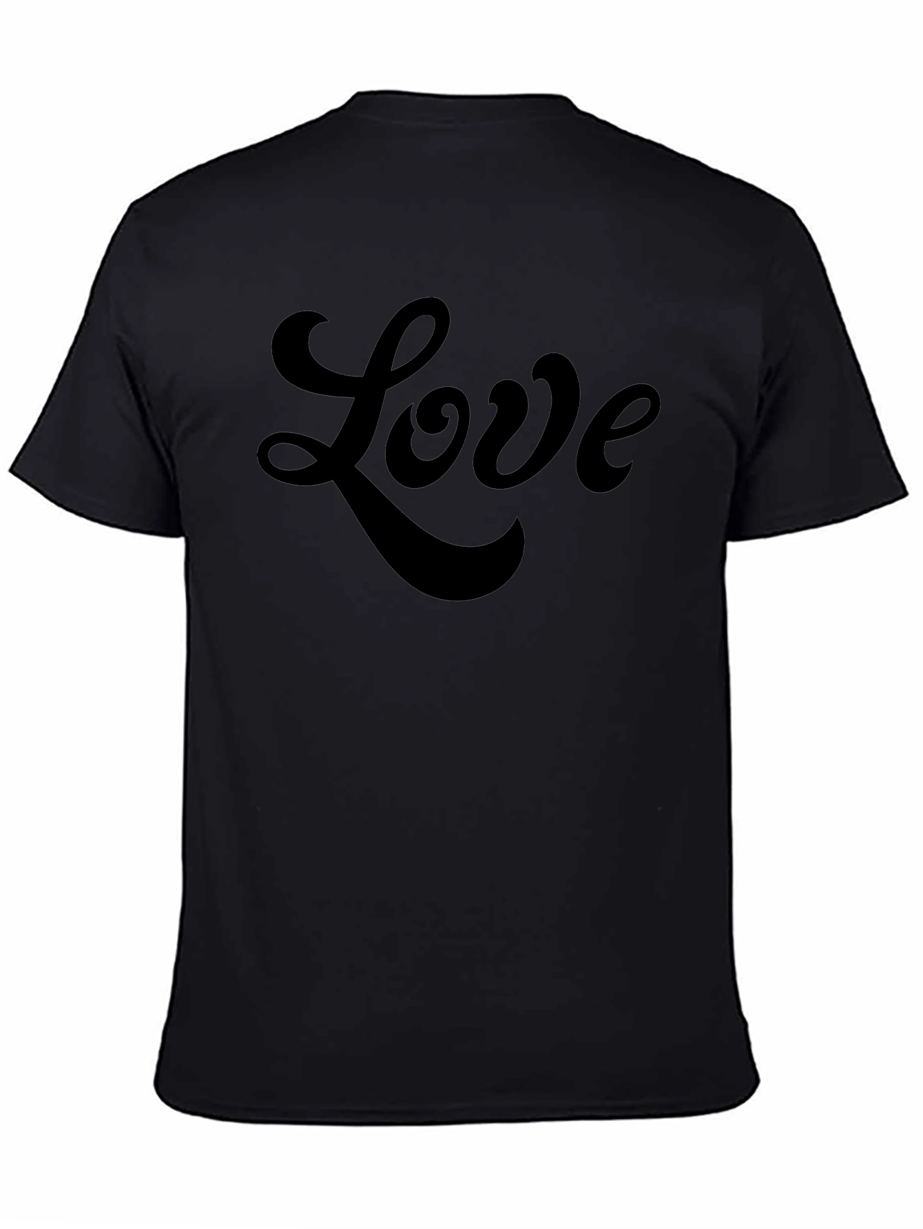 Love Script Black Tee Shirt - Stylish Casual Wear