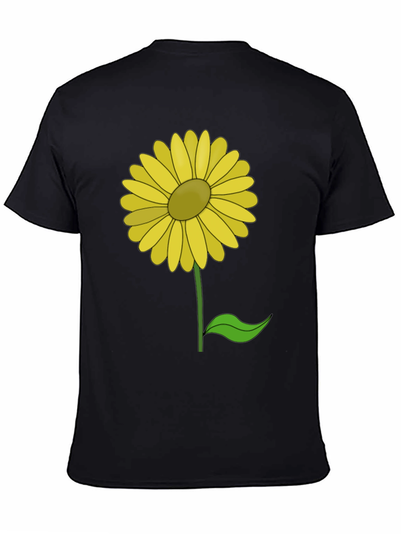 Sunflower Graphic Print Black T-Shirt