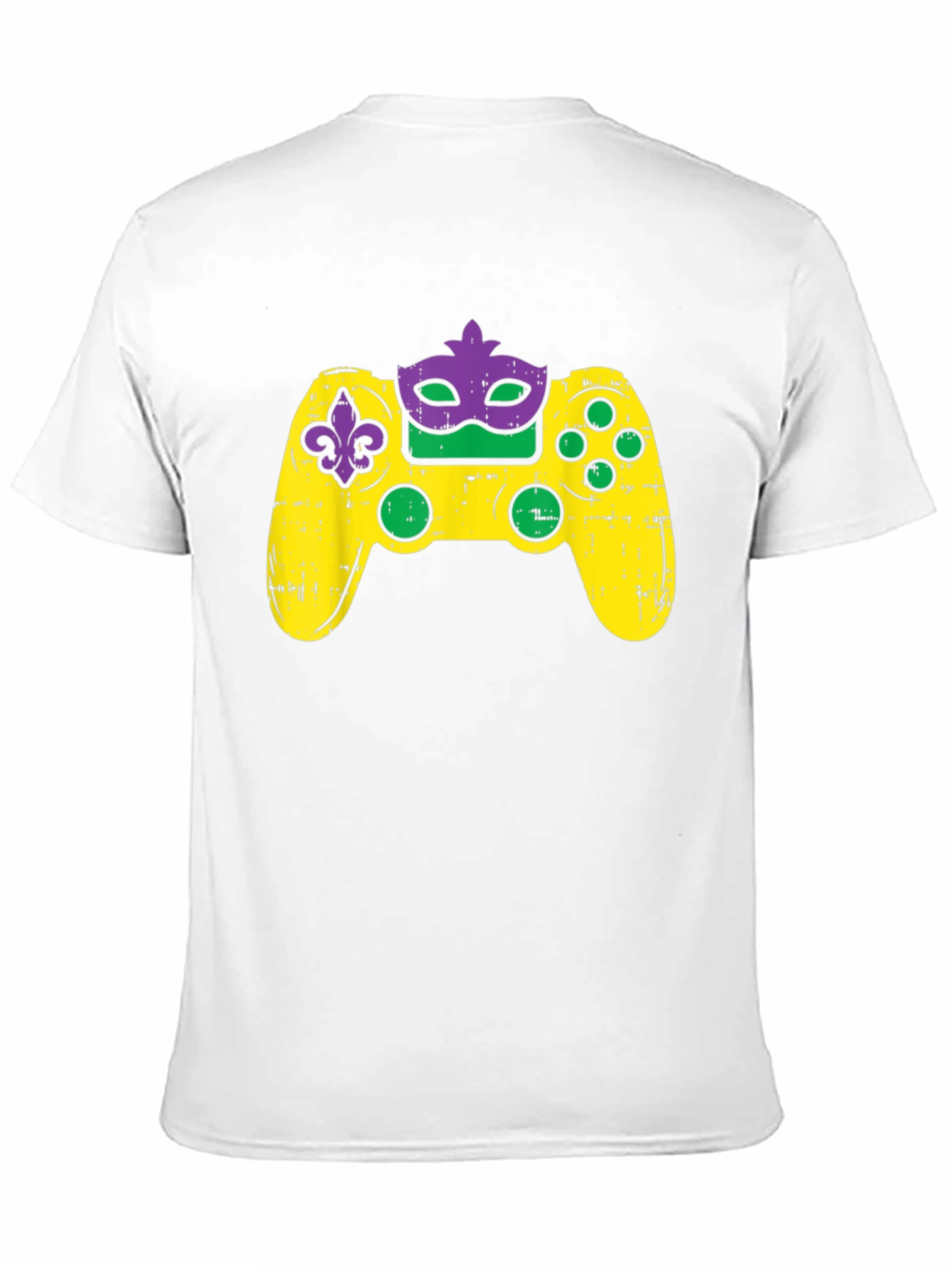 Gamer Mardi Gras Controller Graphic T-Shirt