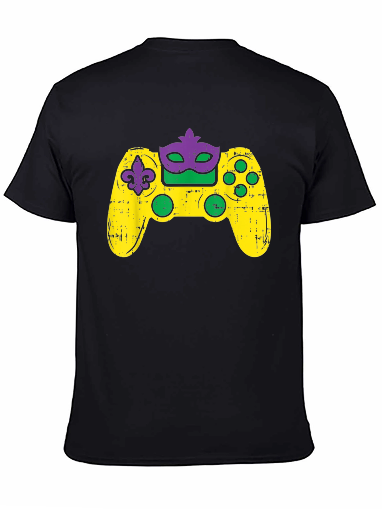Gamer Mardi Gras Controller Graphic T-Shirt
