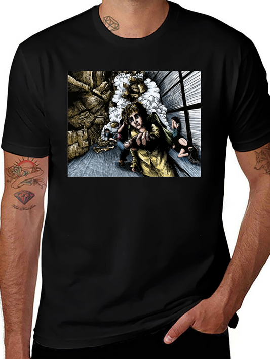 Surreal Graphic Print Black T-Shirt