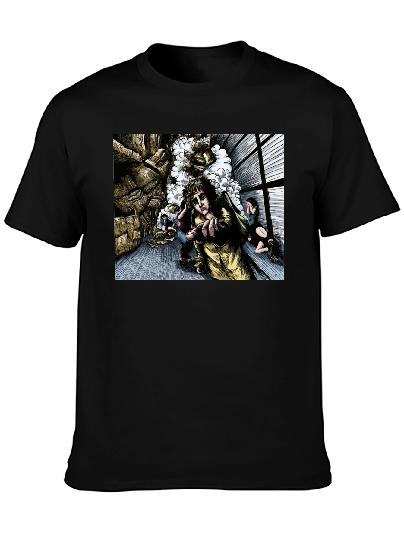 Surreal Graphic Print Black T-Shirt