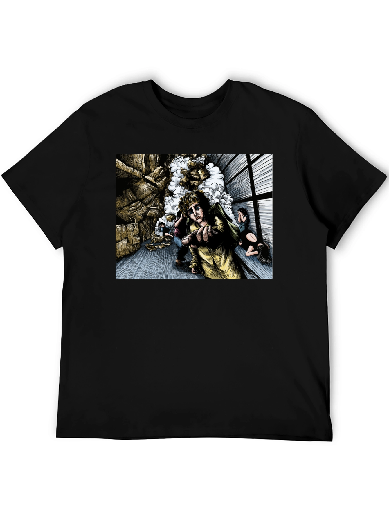 Surreal Graphic Print Black T-Shirt