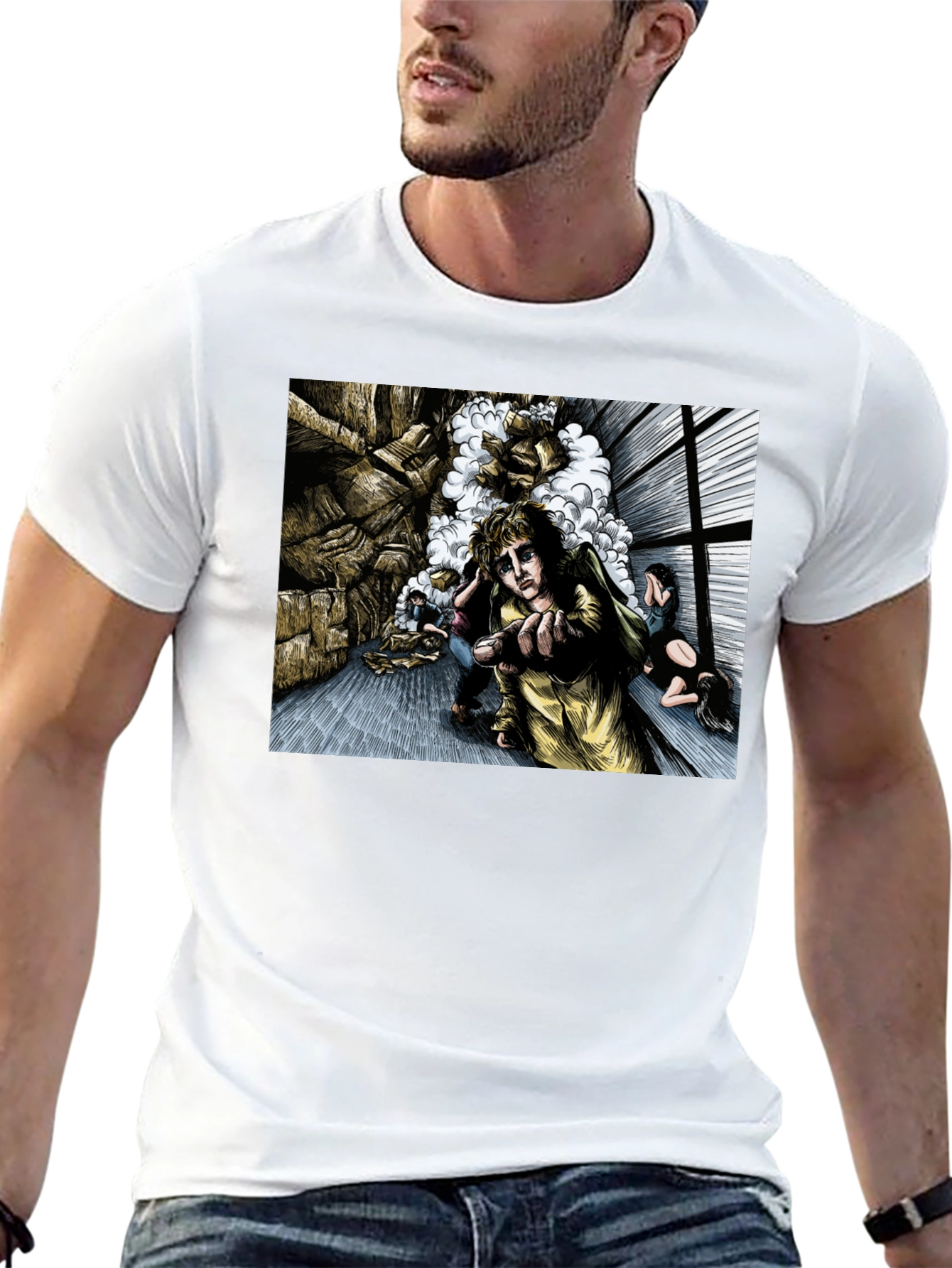 Surreal Graphic Print Black T-Shirt