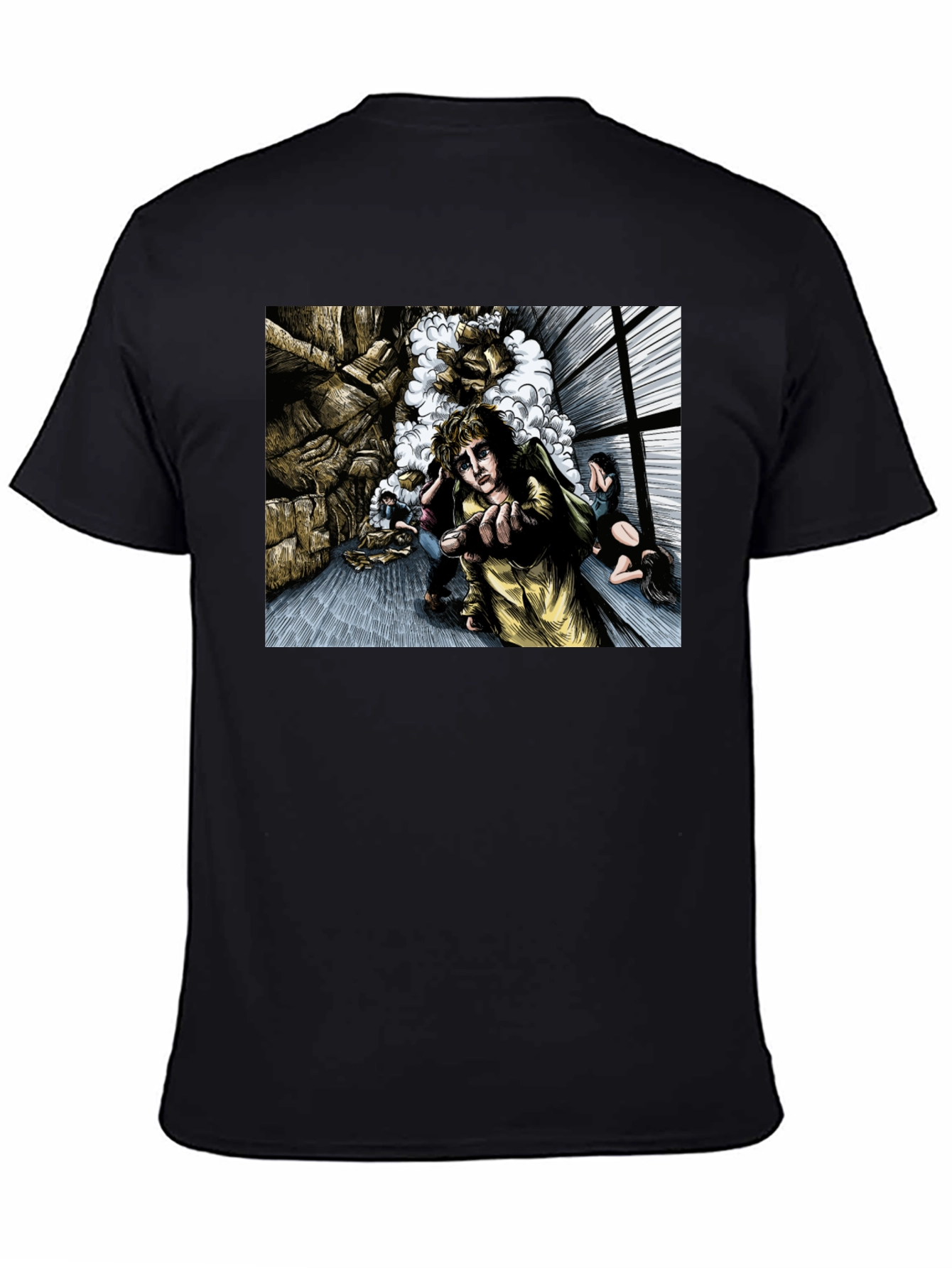 Surreal Graphic Print Black T-Shirt