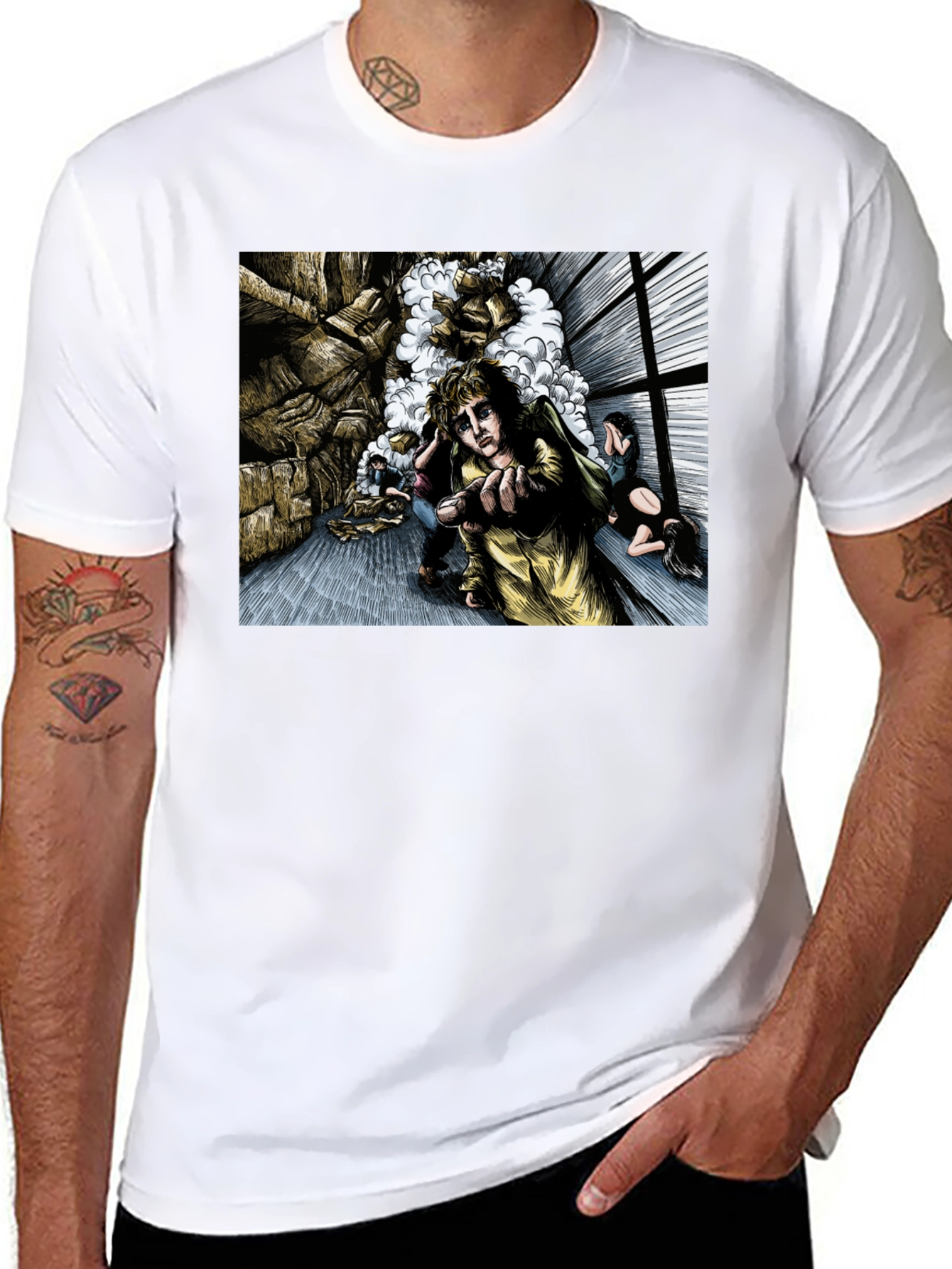 Surreal Graphic Print Black T-Shirt