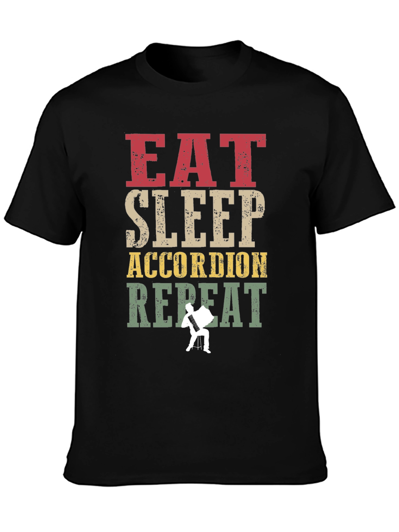 Eat Sleep Accordion Repeat Graphic T-Shirt