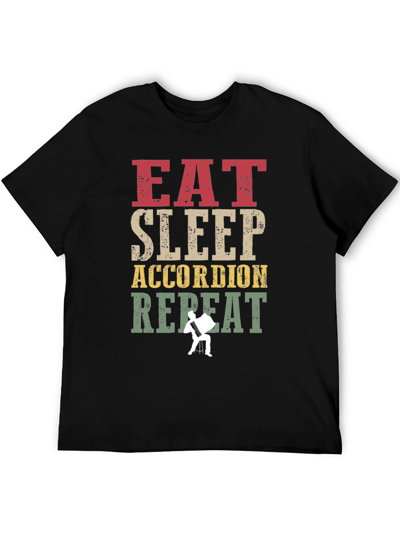 Eat Sleep Accordion Repeat Graphic T-Shirt