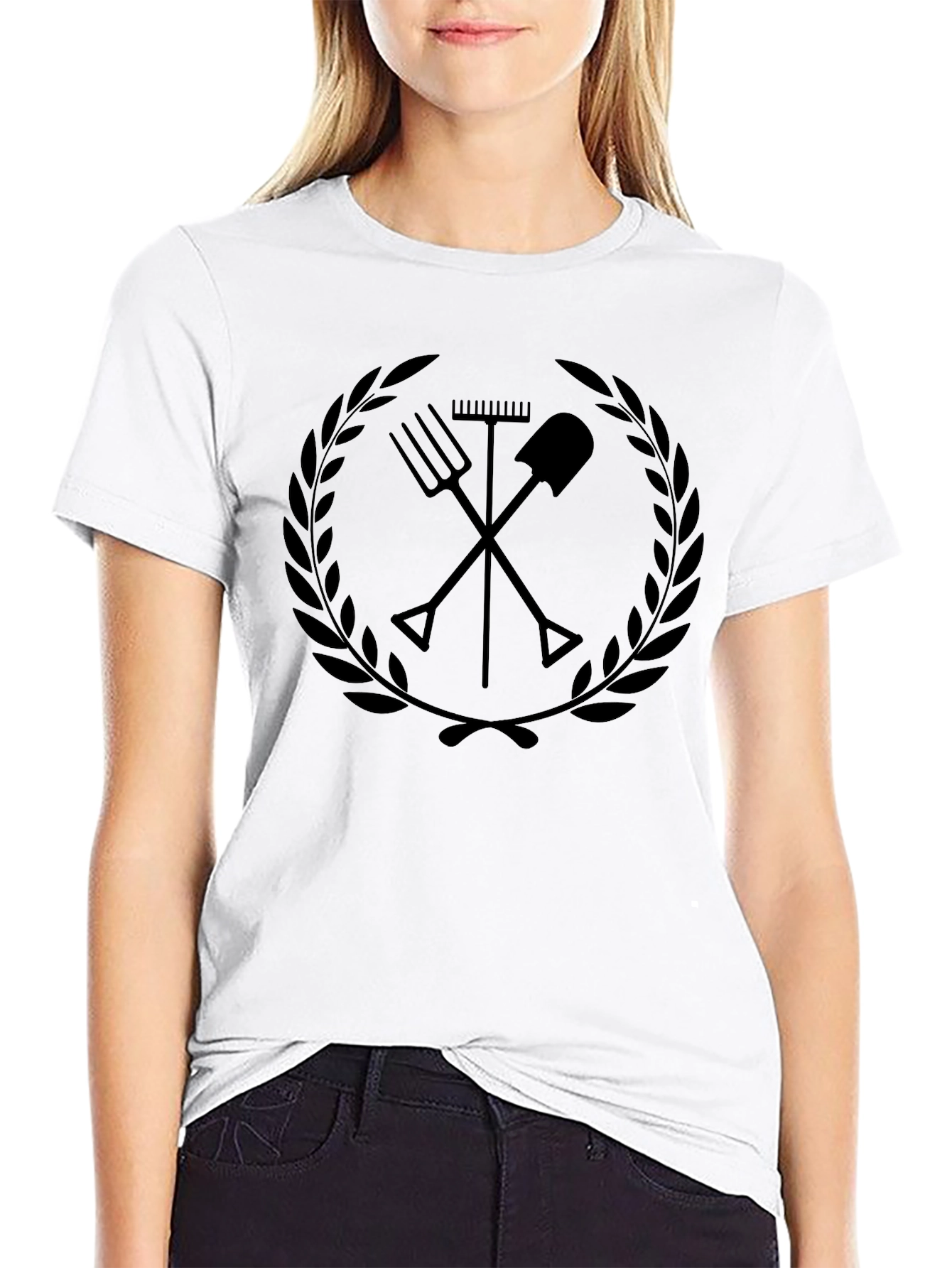 Gardeners Crest Graphic Tee - Black Cotton T-Shirt