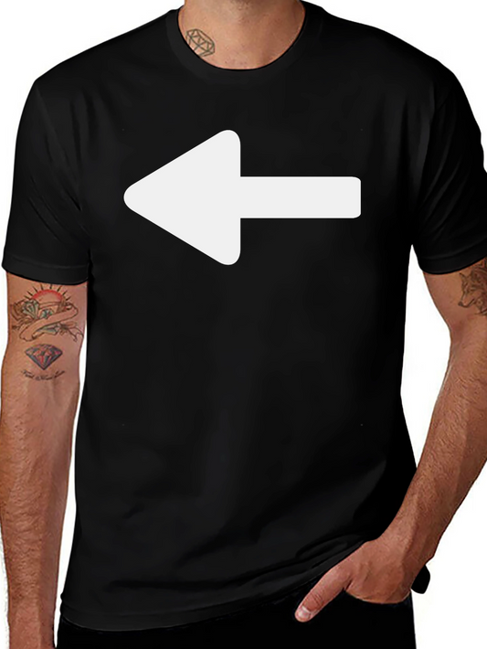 Left Arrow Graphic T-Shirt - Casual Black Tee