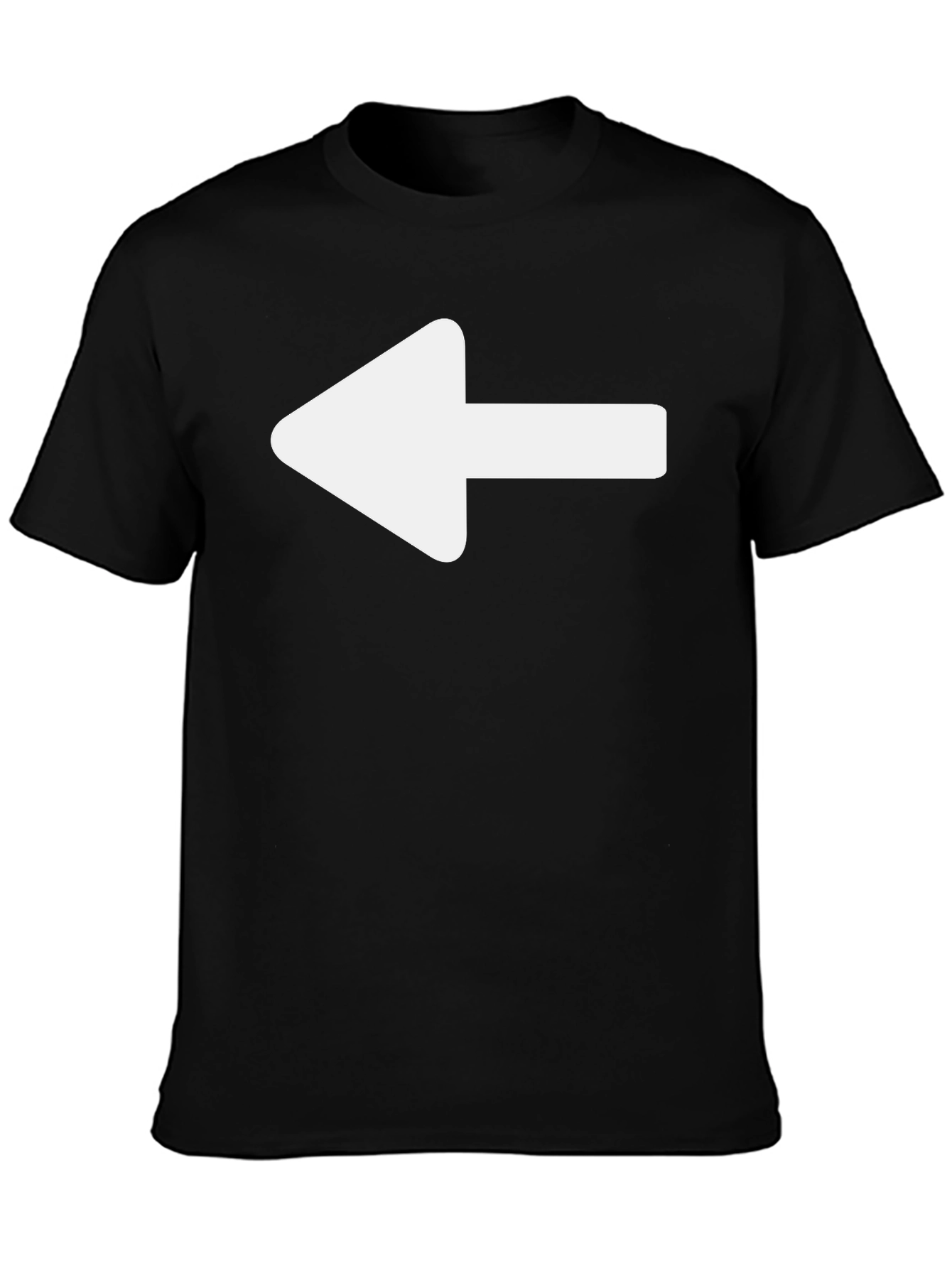 Left Arrow Graphic T-Shirt - Casual Black Tee