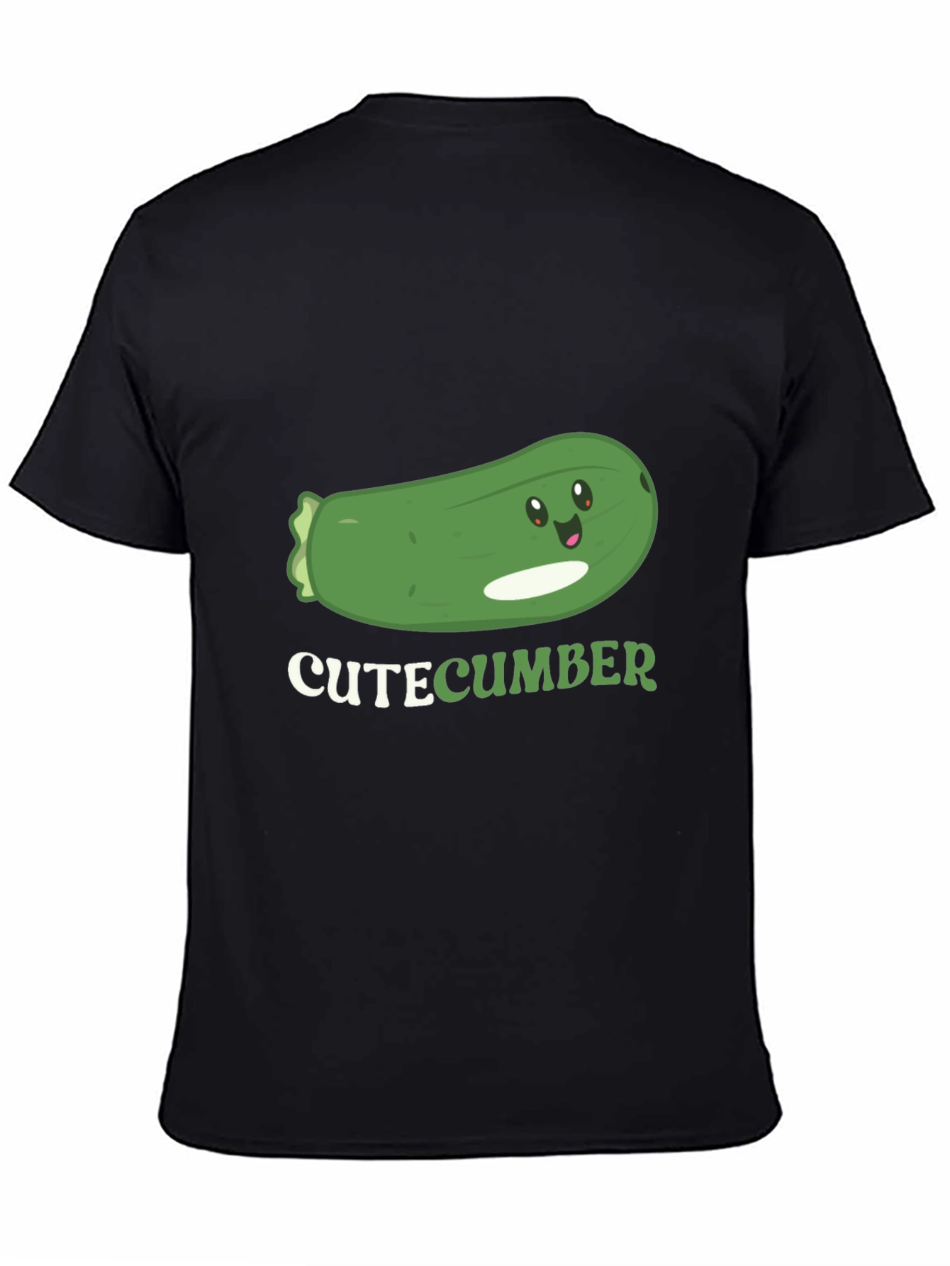 Cute Cucumber Graphic T-Shirt - Black Cotton Tee