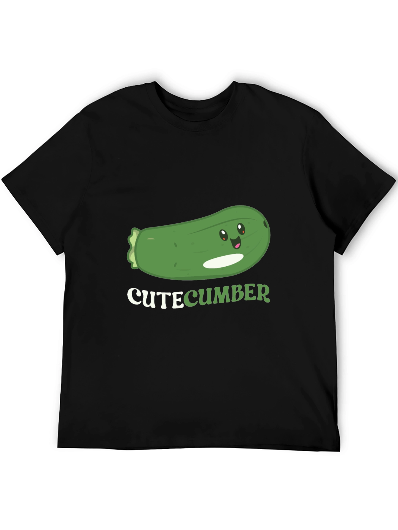 Cute Cucumber Graphic T-Shirt - Black Cotton Tee