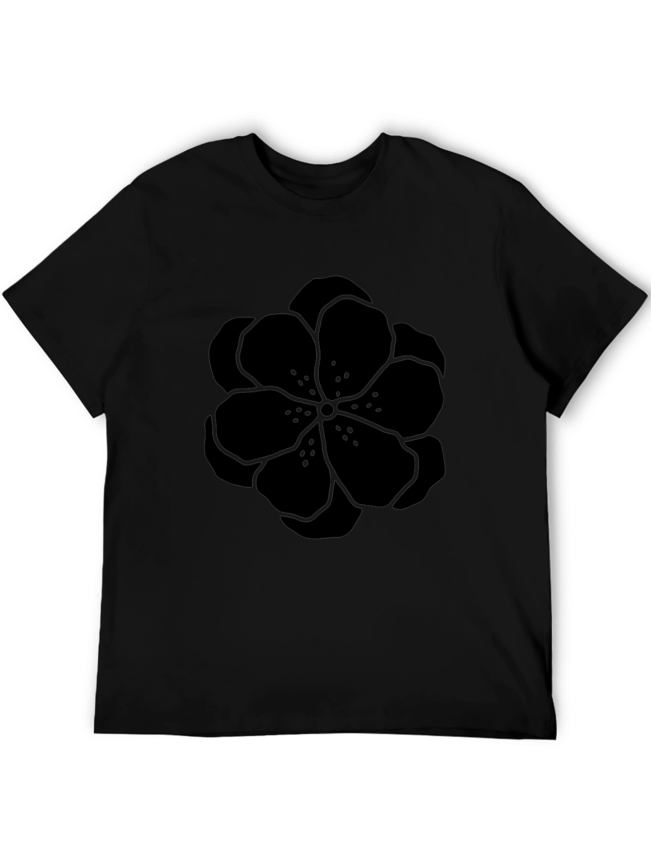 Black Floral Graphic T-Shirt - Stylish Mens Apparel