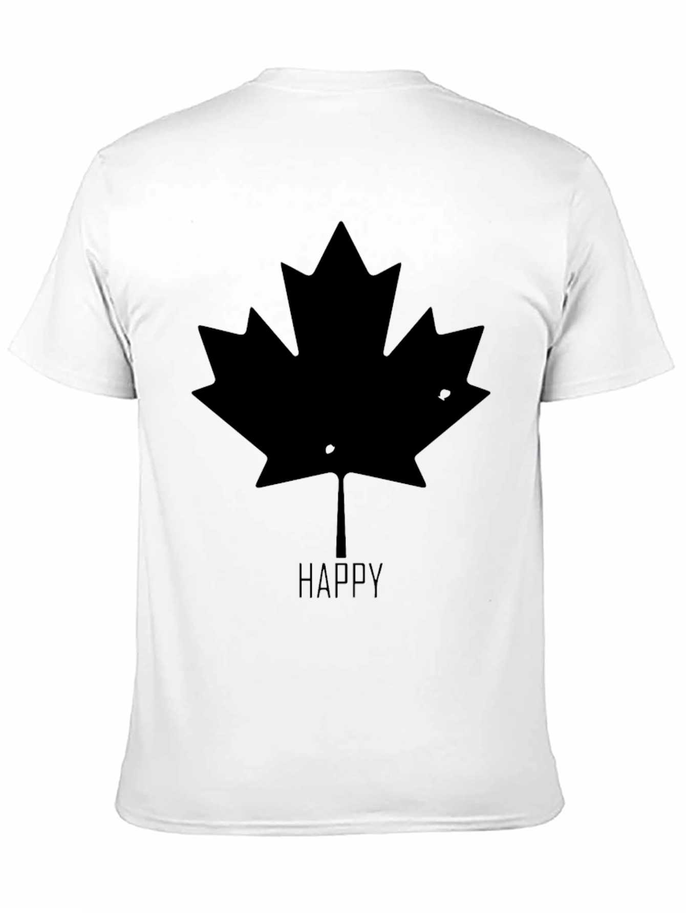 Happy Maple Leaf Graphic T-Shirt - Black
